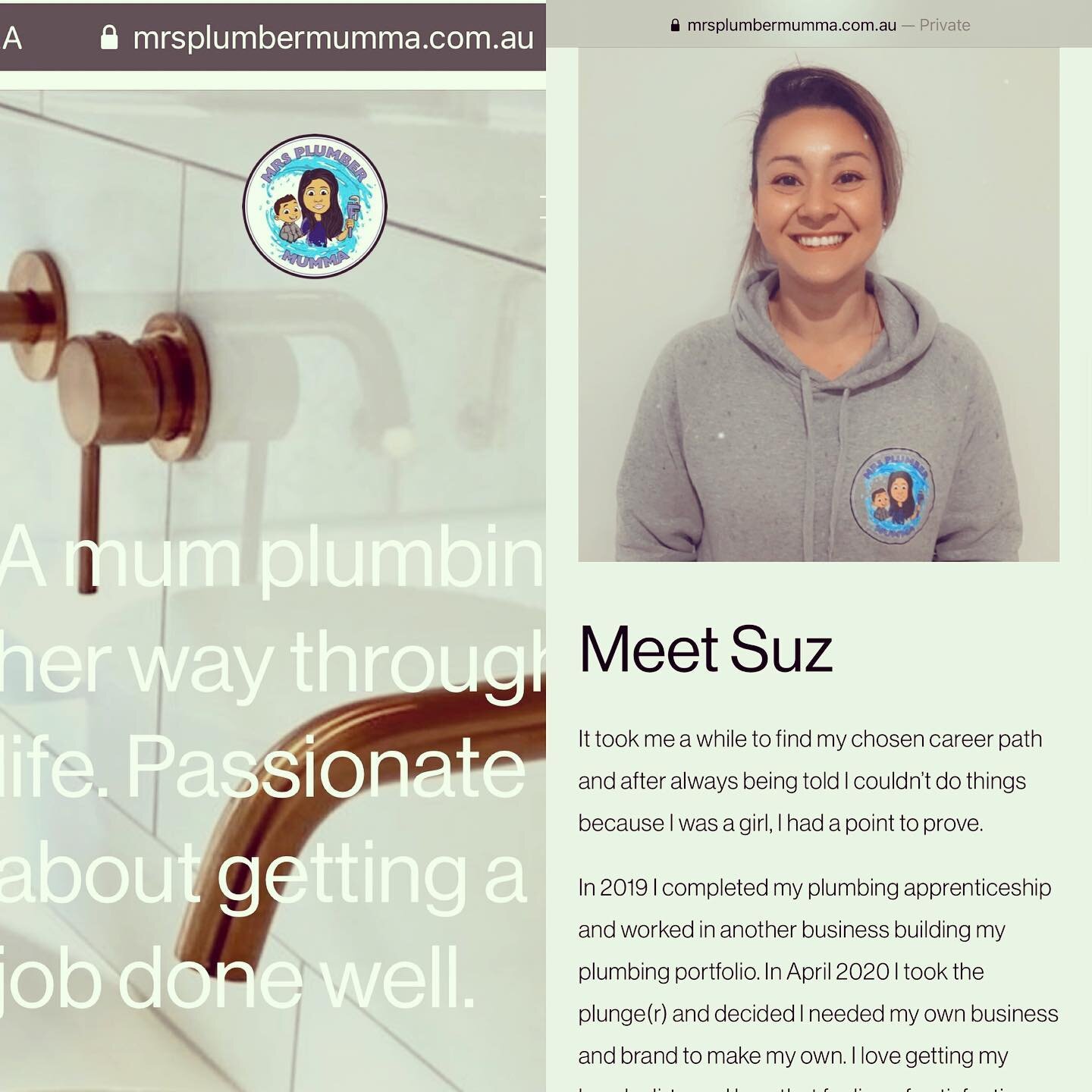 ❗️Website Alert❗️

Mrs Plumber Mumma now has an official website. 😁 

Check it out everyone. 

Massive shout out to Dana Lunn from https://danalunn.com/ has done an absolute fantastic job. If anyone is needing a website made up. Contact Dana. 

Than