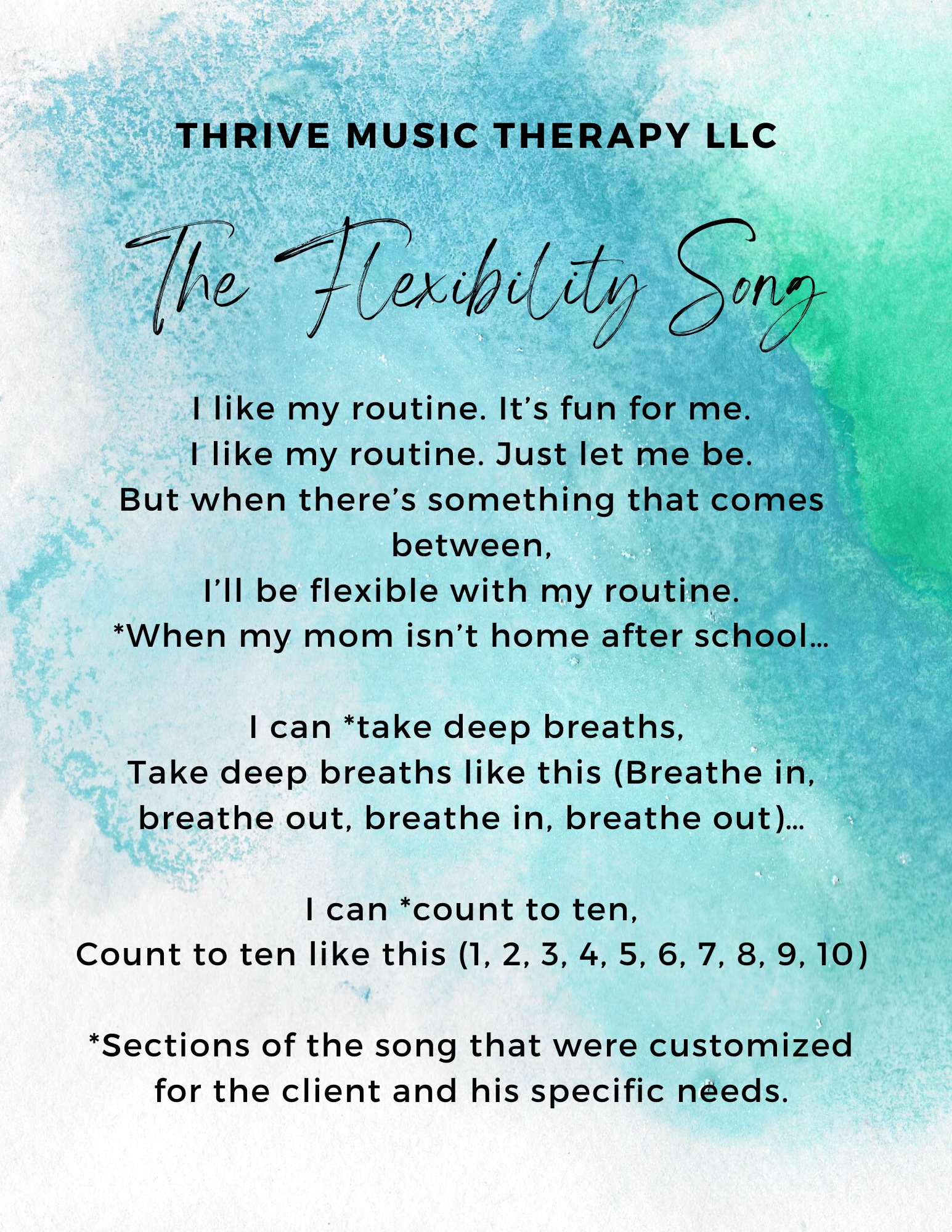 Flexibility Song writing