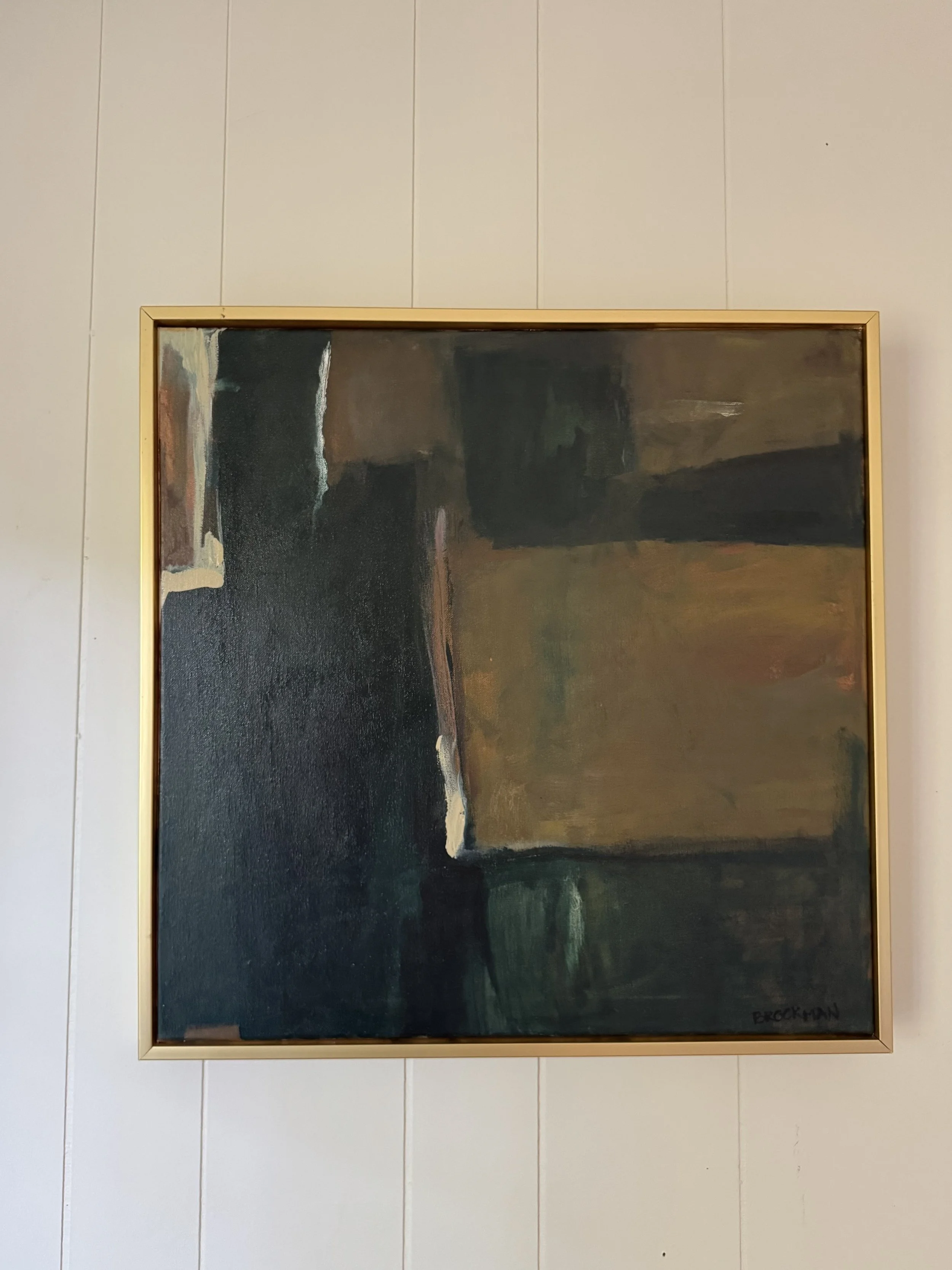 Trumpet Twirl,
21x21 Framed Acrylic on Canvas   $650