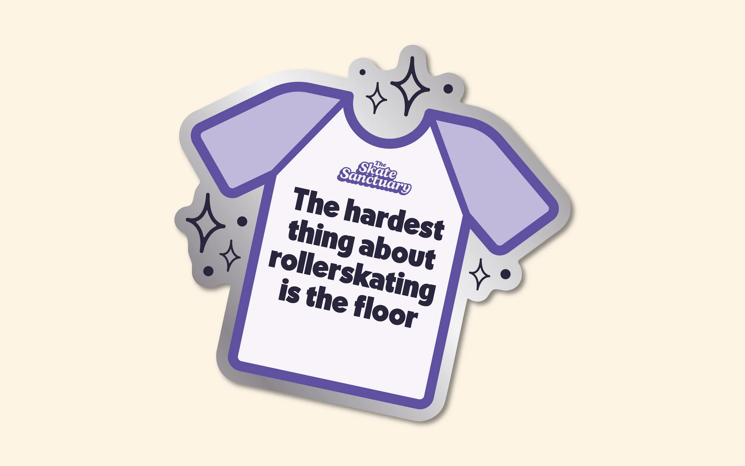 The Skate Sanctuary silver sticker design