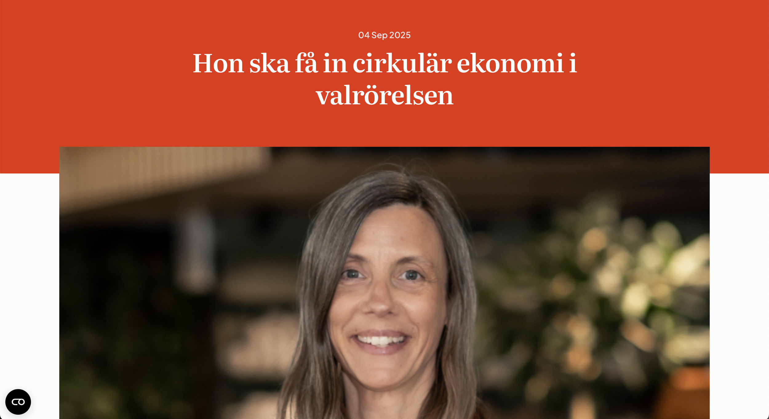 Klipp ur Dagens Opinion: Hon ska få in cirkulär ekonomi i valrörelsen
