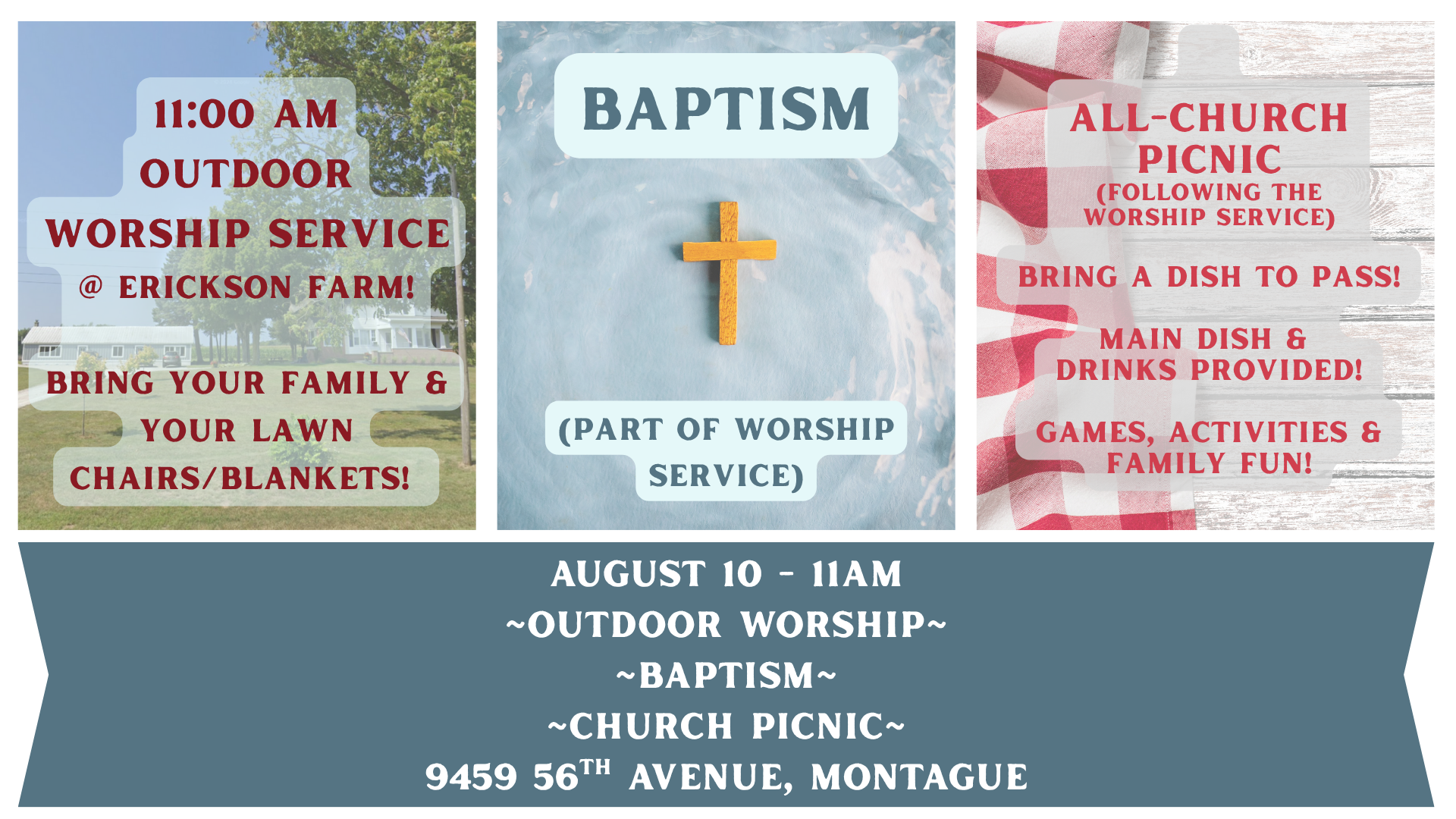 Outdoor Worship - Baptism - Church Picnic