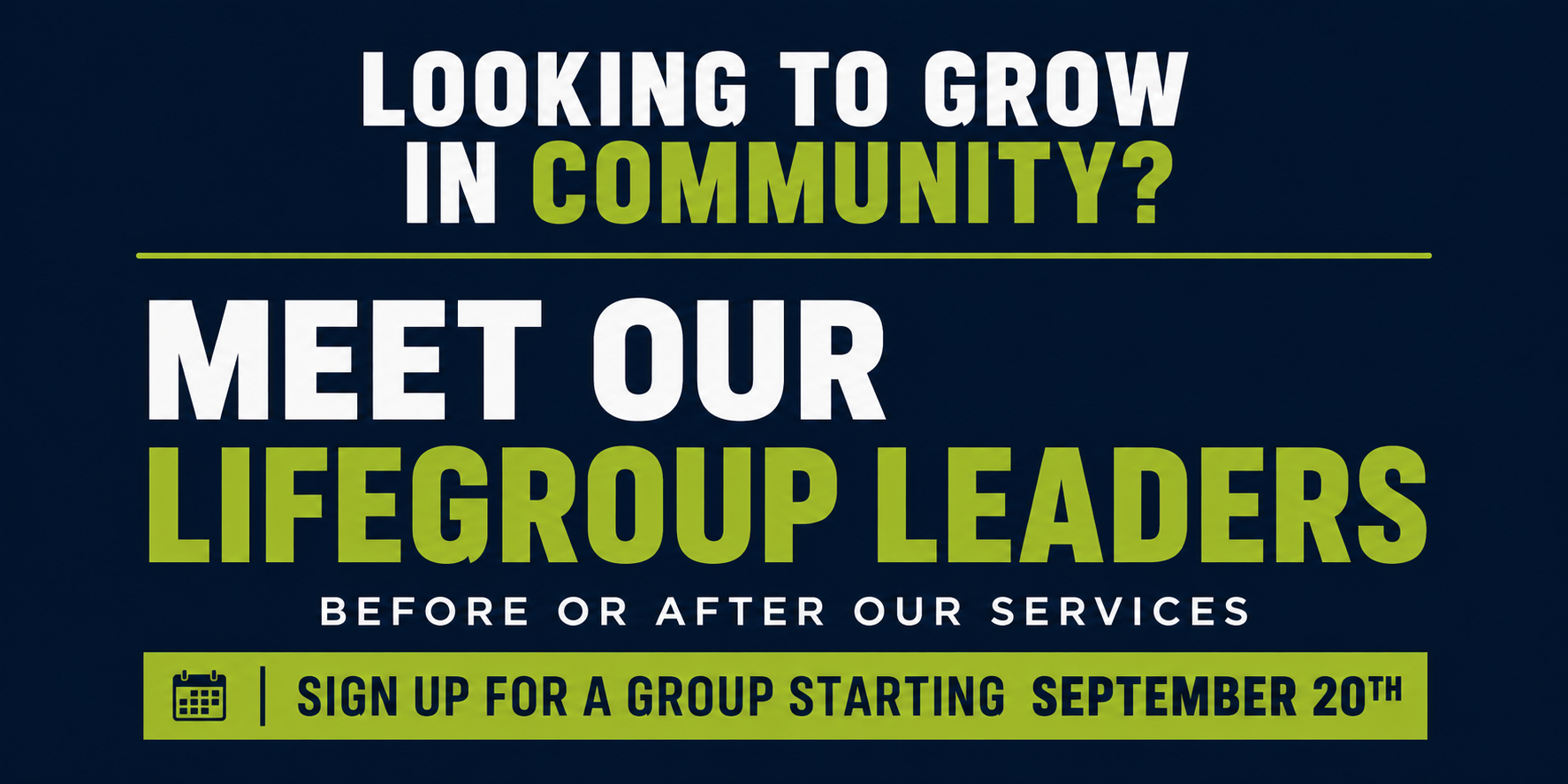 Life Group Launch Sunday