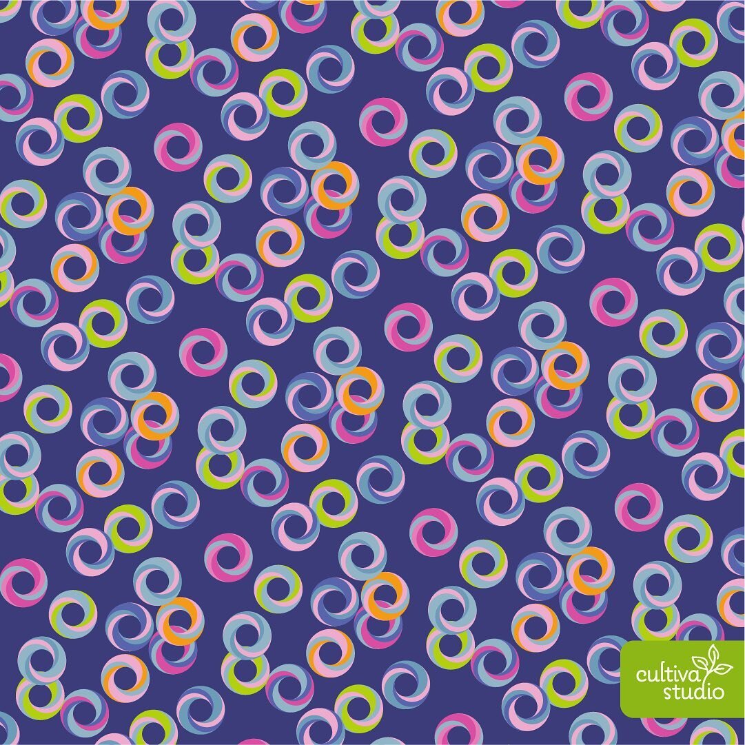 Calling this design Candy Swirls. They remind me of lifesavers candies or maybe Froot Loops cereal. 

#surfacepatterndesign #surfacepatterndesigners #surfacedesignersofinstagram
#textiledesigner #artlicensing #fabricdesigner #surfacedesign #patternde