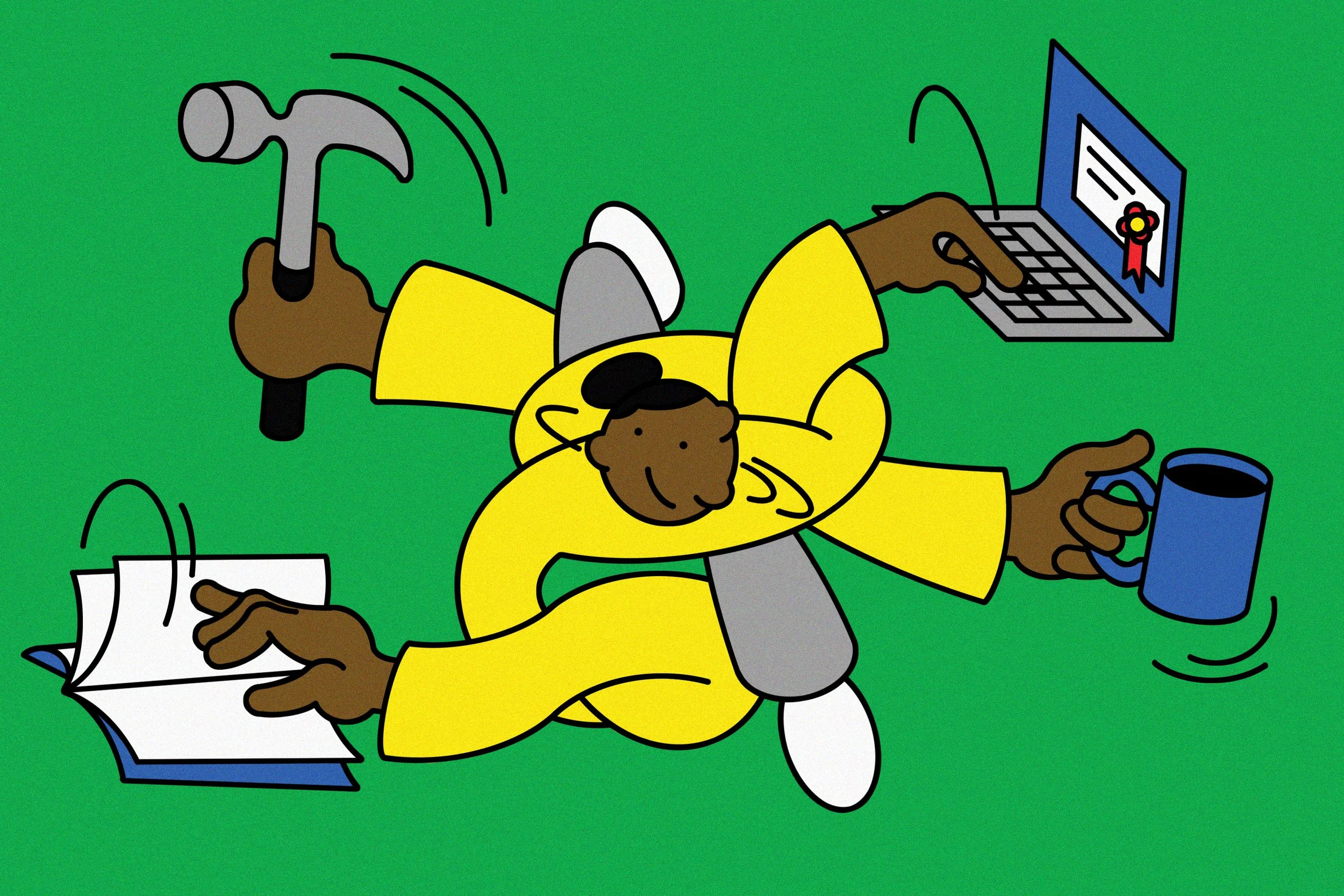 "How to Make Education an Investment After College" Illustration by Fran Caballero for The Wall Street Journal