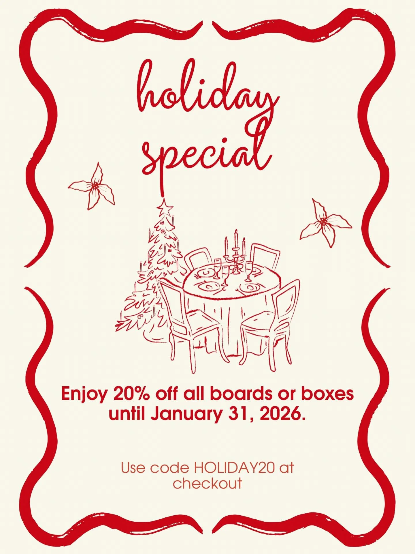 🎉 Happy Small Business Saturday! 🎉

To celebrate, we&rsquo;re offering 20% off all boards and boxes until January 31st! 🛍️✨ Don&rsquo;t miss out on this great deal! 

👉 Link in bio! 

#SmallBusinessSaturday #ShopSmall #Discount #Sale #SupportLoca