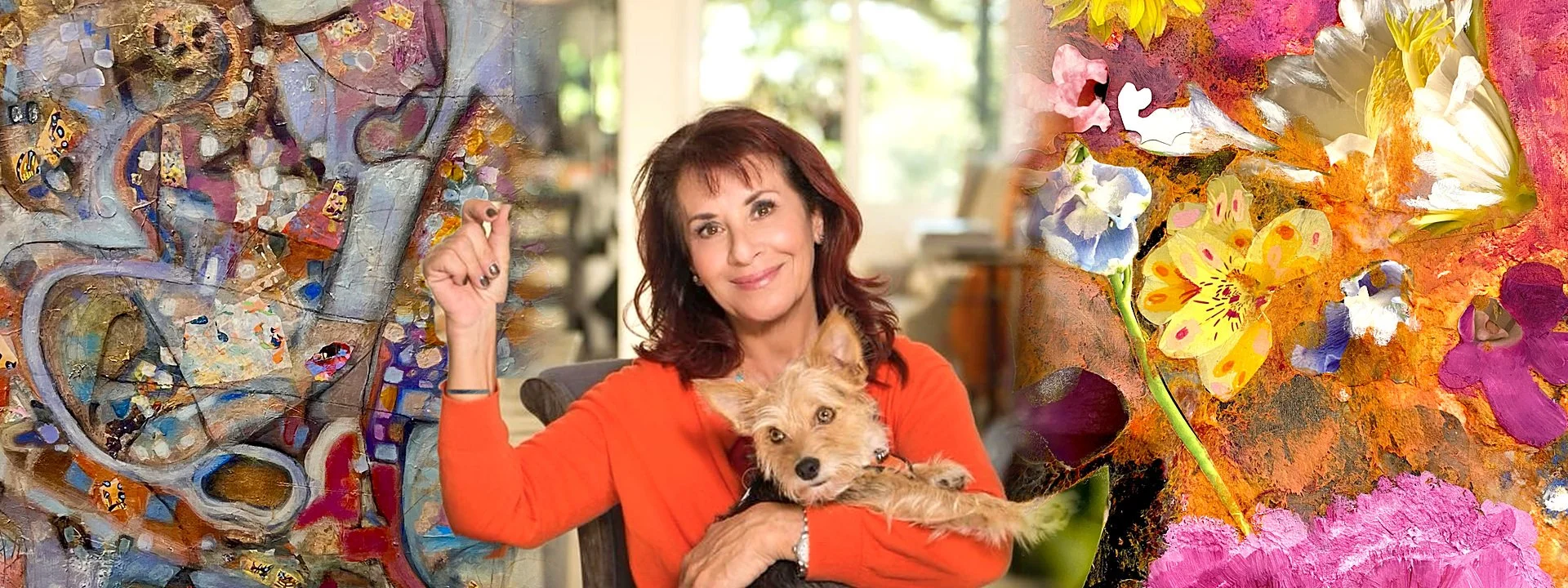 Debra Kagan with her artwork