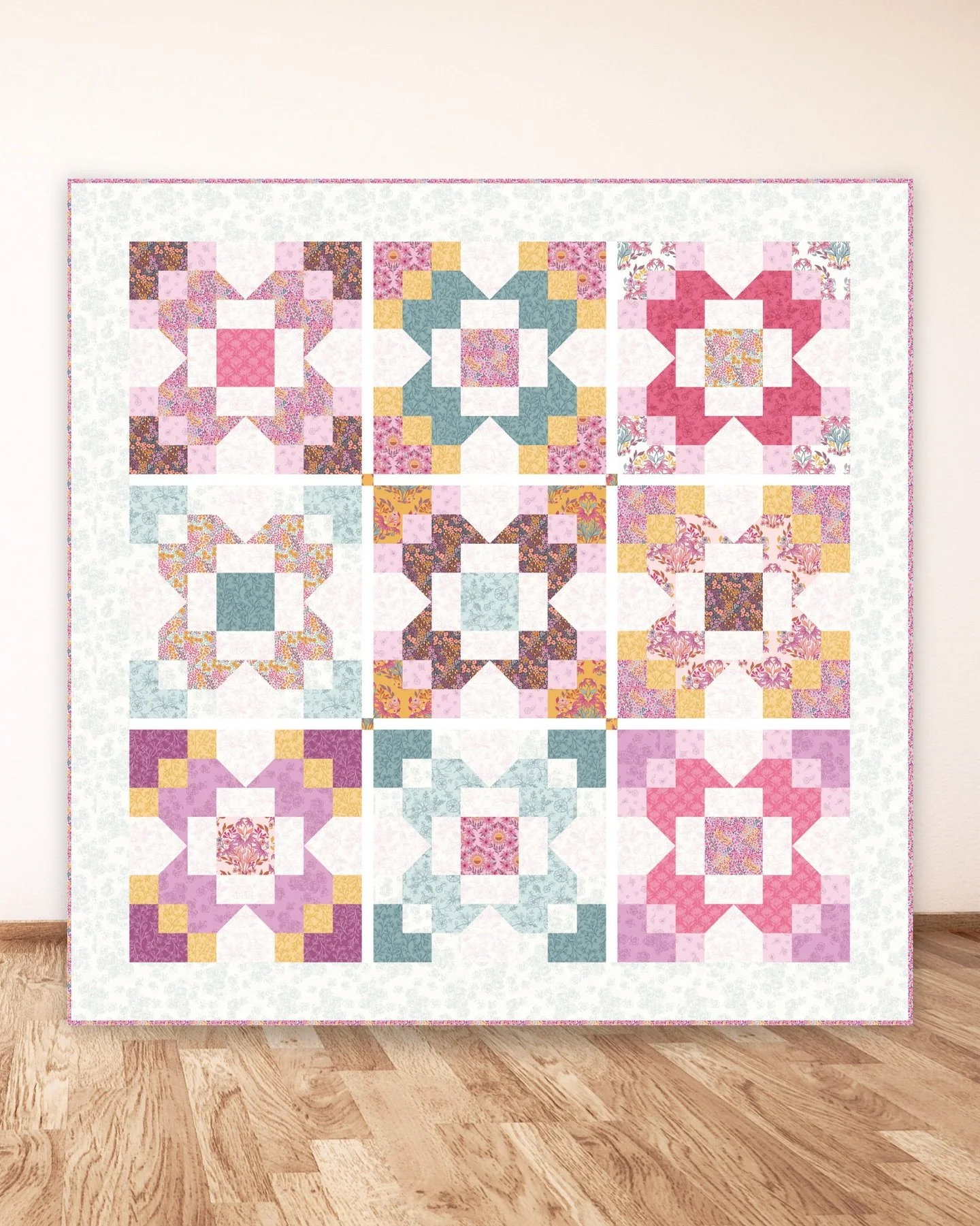 Every time I see this quilt, my heart fills up all over again. 💛
Meet my Flowering Memories Quilt, now blooming in my newest collection, Sunset Cottage, designed by me for @andoverfabrics and releasing in June 2026.
Each of its nine flower-like bl