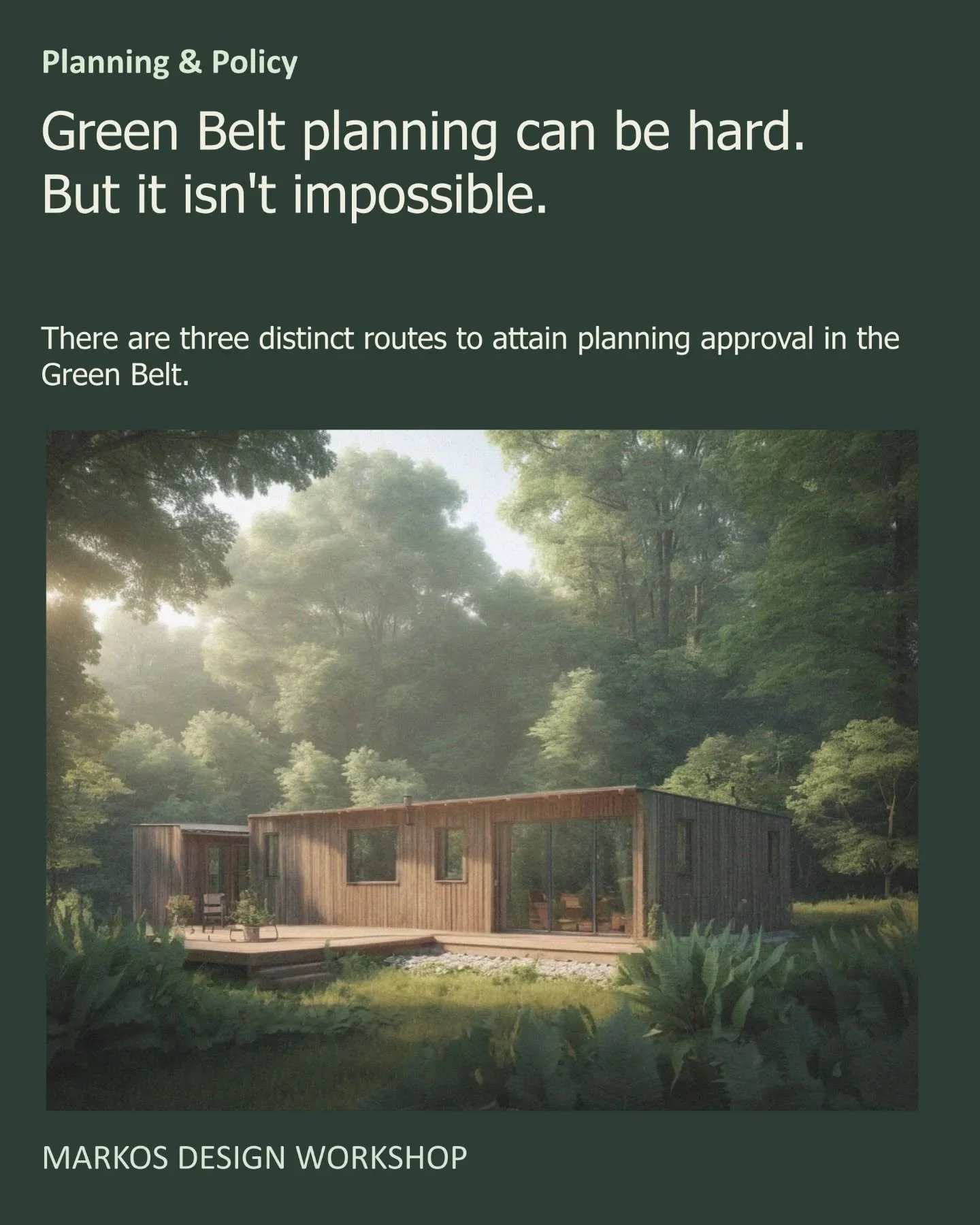 There are essentially three ways to gain planning permission in the Green Belt. 

Grey Belt, Very Special Circumstances and Paragraph 84.

This post focuses on Very Special Circumstances and which of those circumstances may be relevant to your projec