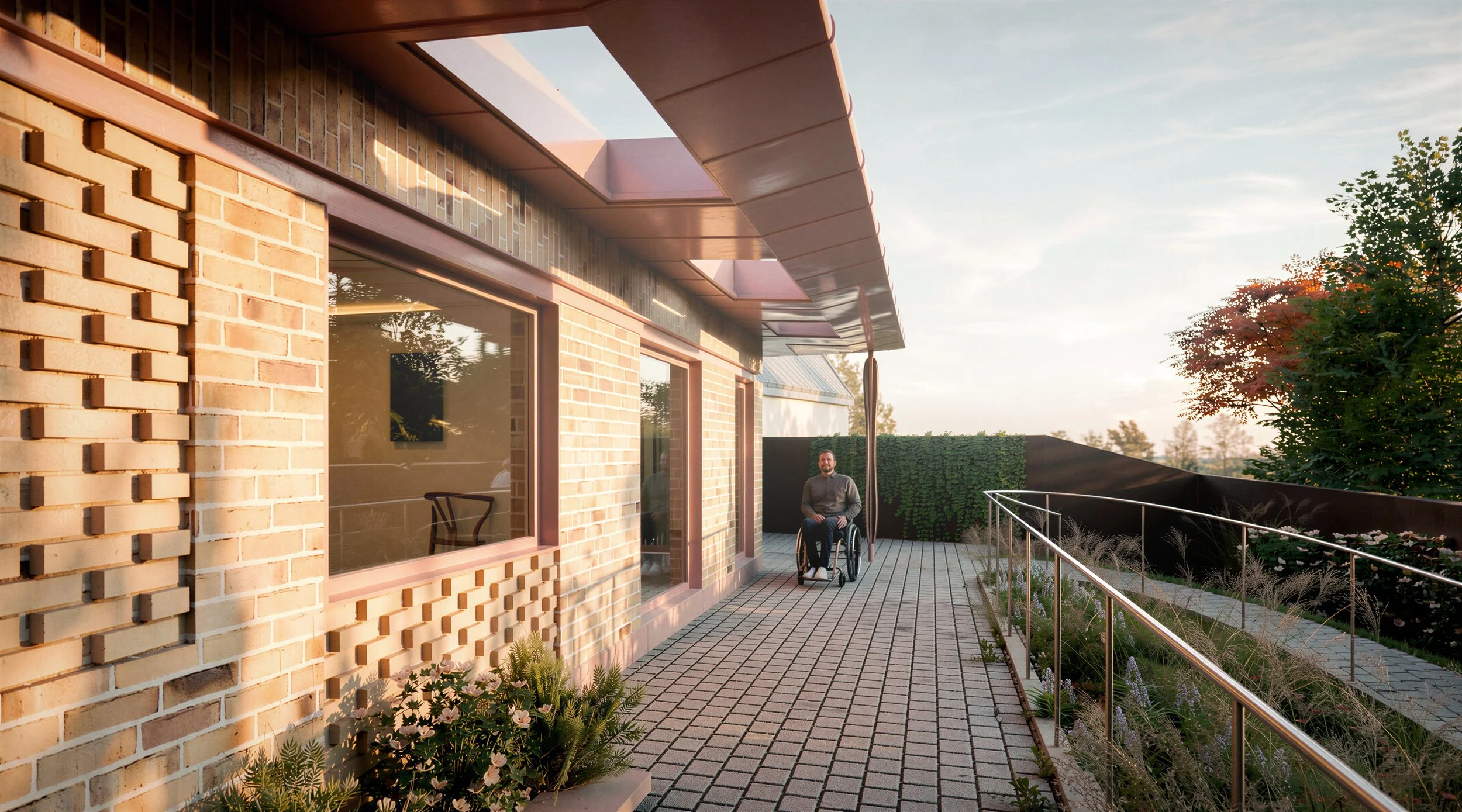 Architect-designed eco-home extension in Edgbaston, Birmingham, using natural timber cladding and materials sympathetic to the existing house