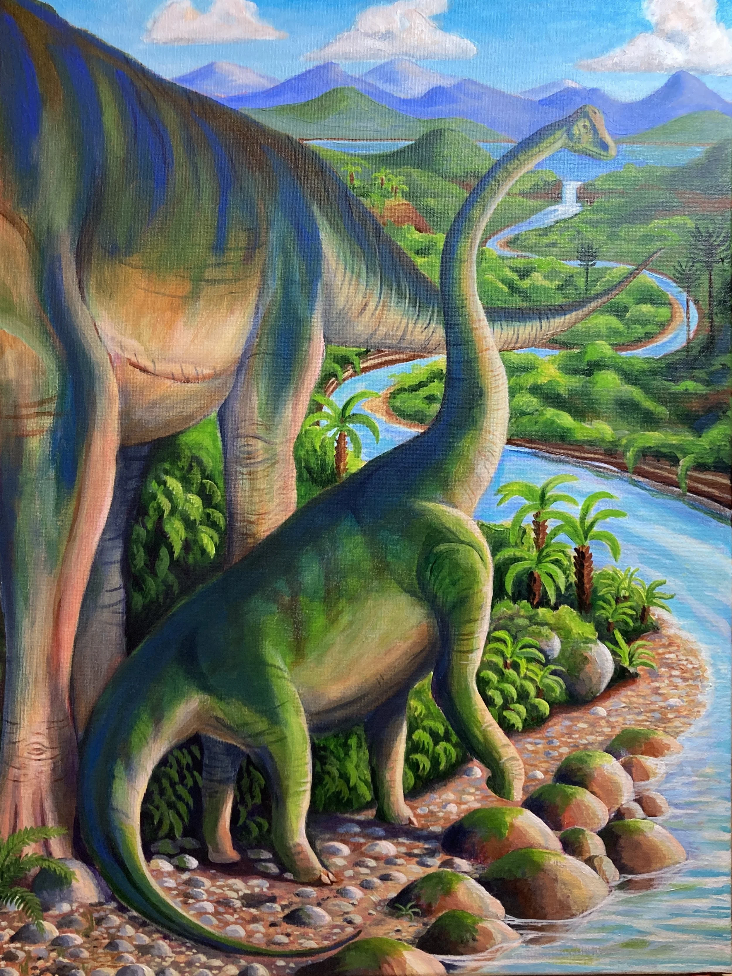  Sauropod for Jupiter    18x24 Acrylic on Canvas, 2025