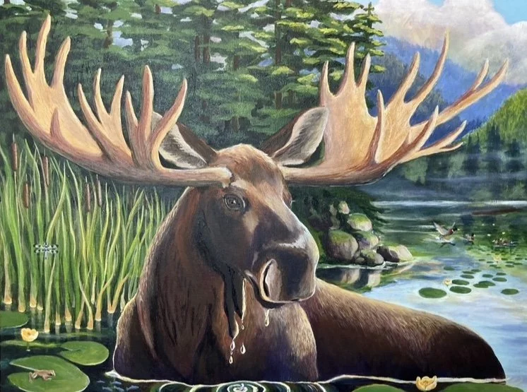  Moose for Colton    18x24" Acrylic on Canvas, 2026