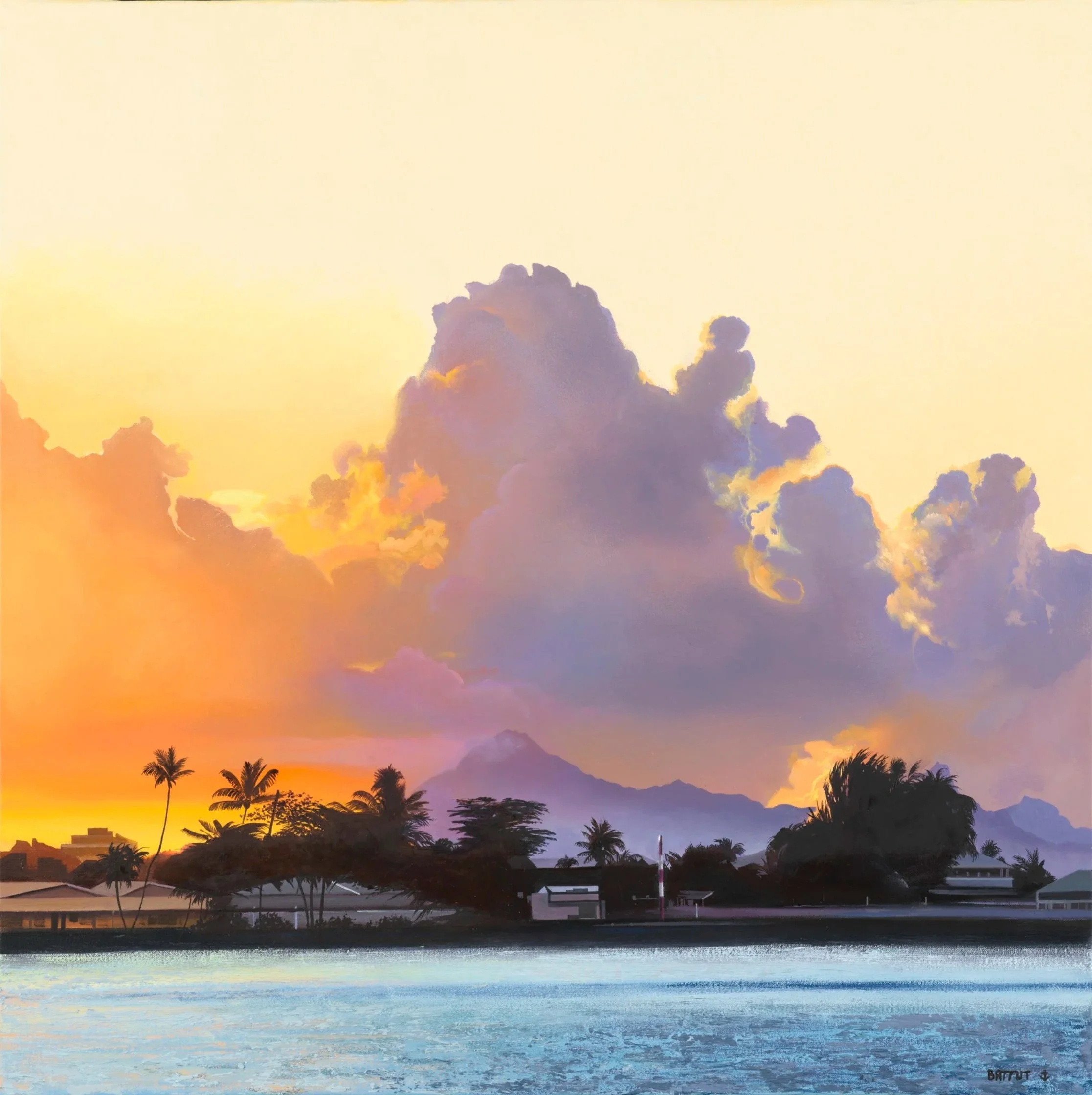 BATTUT LUMIERE DE TAHITI, POLYNESIE HST (60x60cm) 2022   