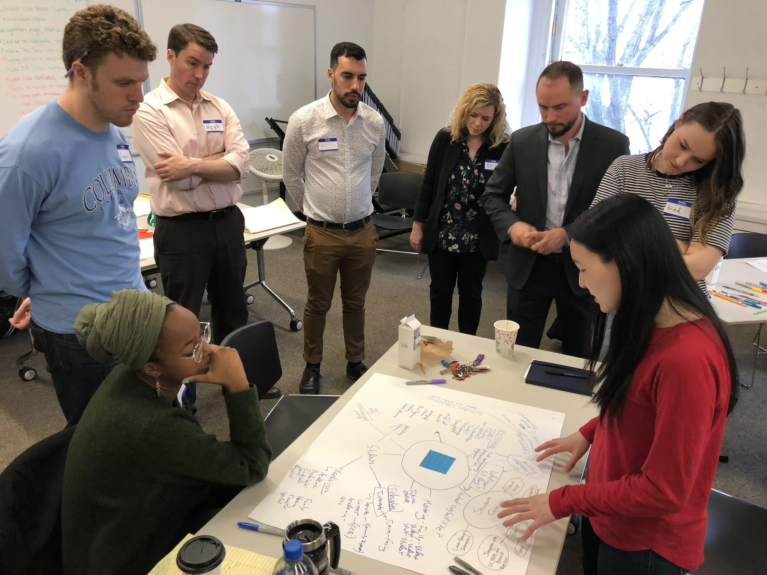 School of General Studies Case Studies ideation workshop with students and staff brainstorming ideas.