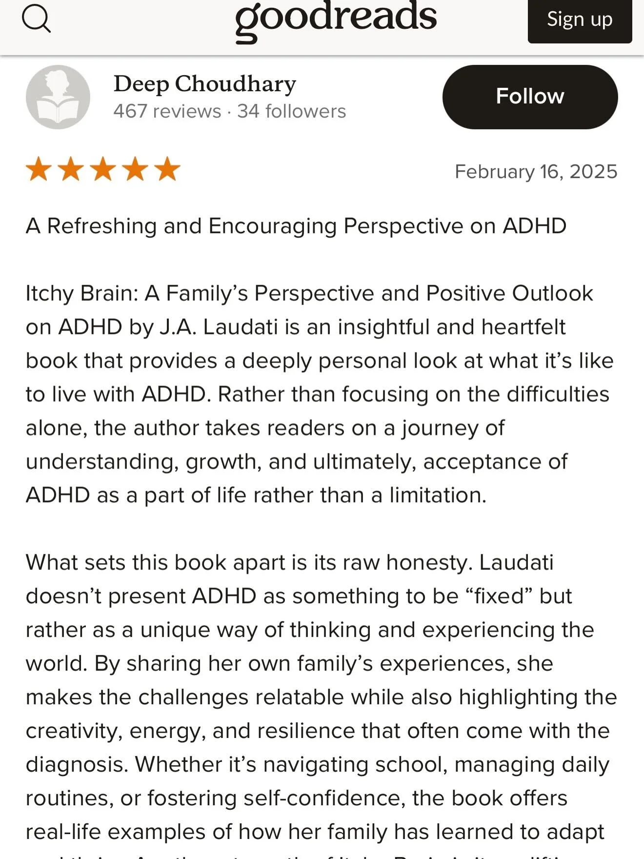 ADHD Perspective and Positivity 

Hard to believe it&rsquo;s been it&rsquo;s been over 4years since Itchy Brain: A Family&rsquo;s Perspective and Positive Outlook on ADHD headed out into the world, but stumbling across a review like this reminds us w