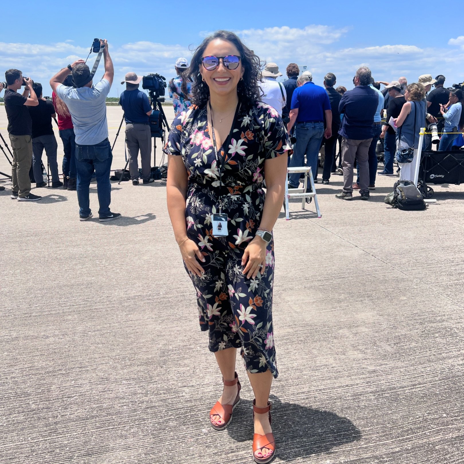Beyond grateful for where life has taken me lately! Recently I got to be on the runway at @officialspaceflorida&rsquo;s Launch and Landing Facility for the Boeing Starliner astronaut arrival and press conference. Still can&rsquo;t believe this is my 