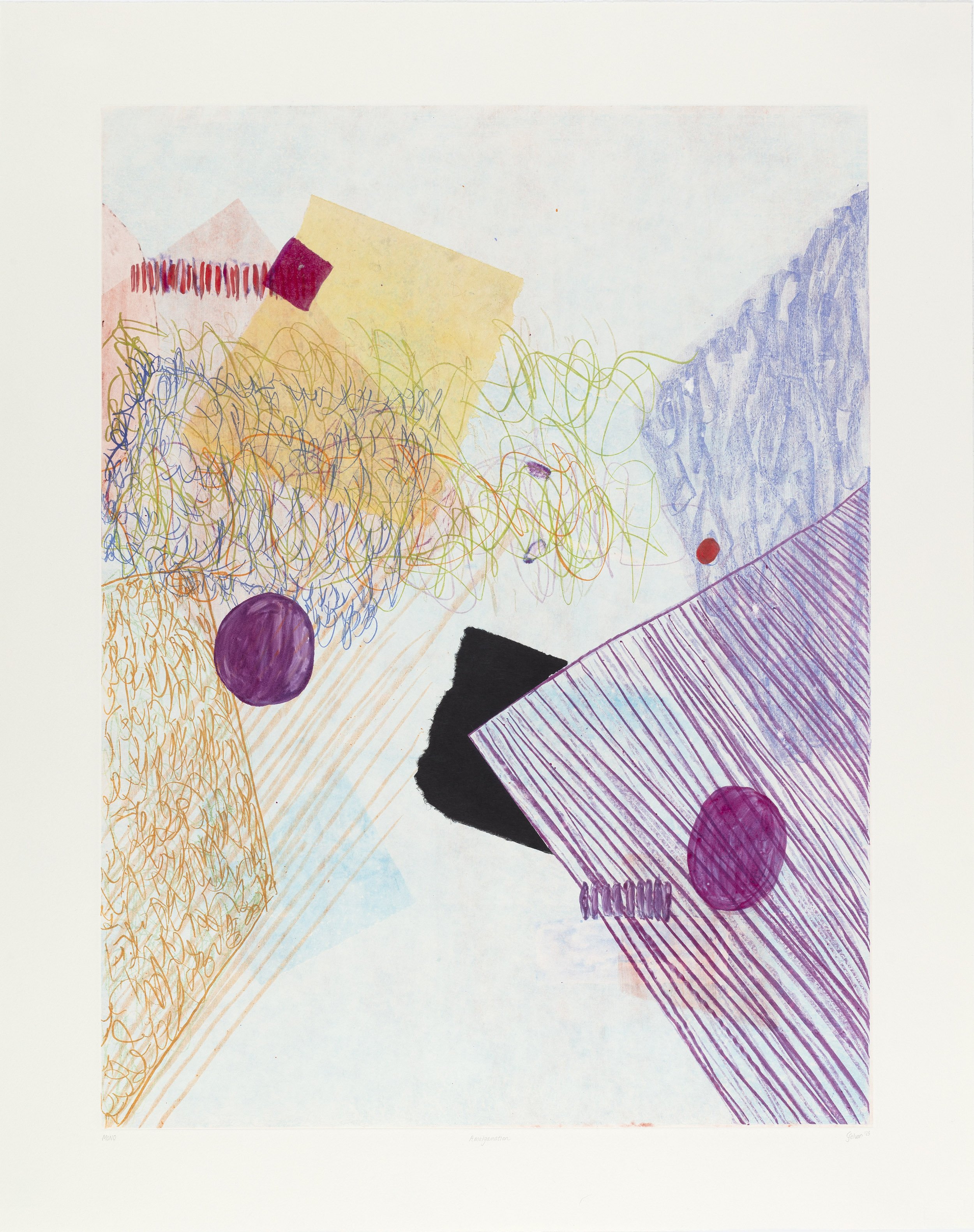 Chelsea Selvan, 2023 | Amalgamation | Watercolour monotype with chine-collé | 95,5x75,5cm | Edition of 1 | SOLD