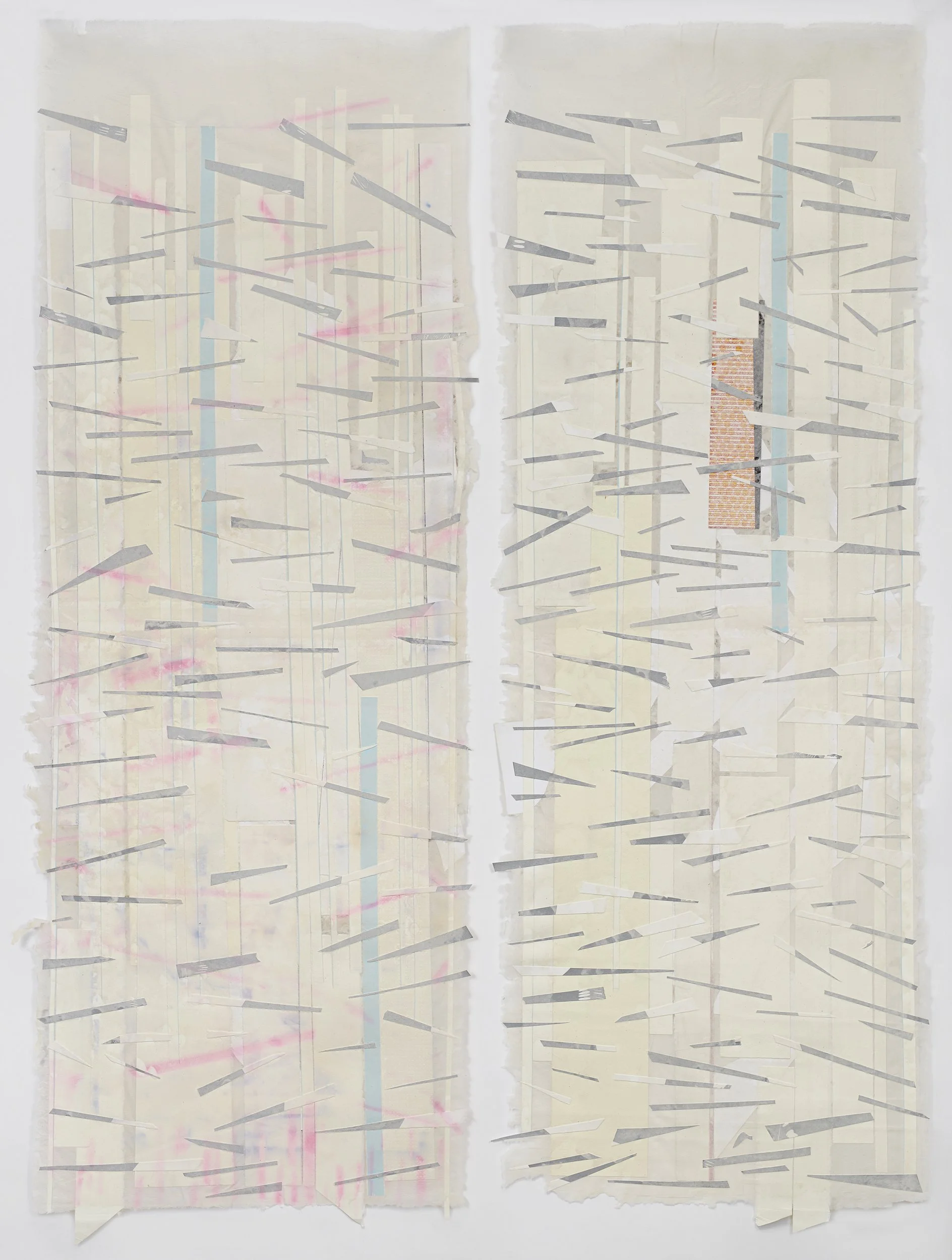 Bevan de Wet | Composition 5&6 | collage embedded in handmade paper | 166cmx124cm