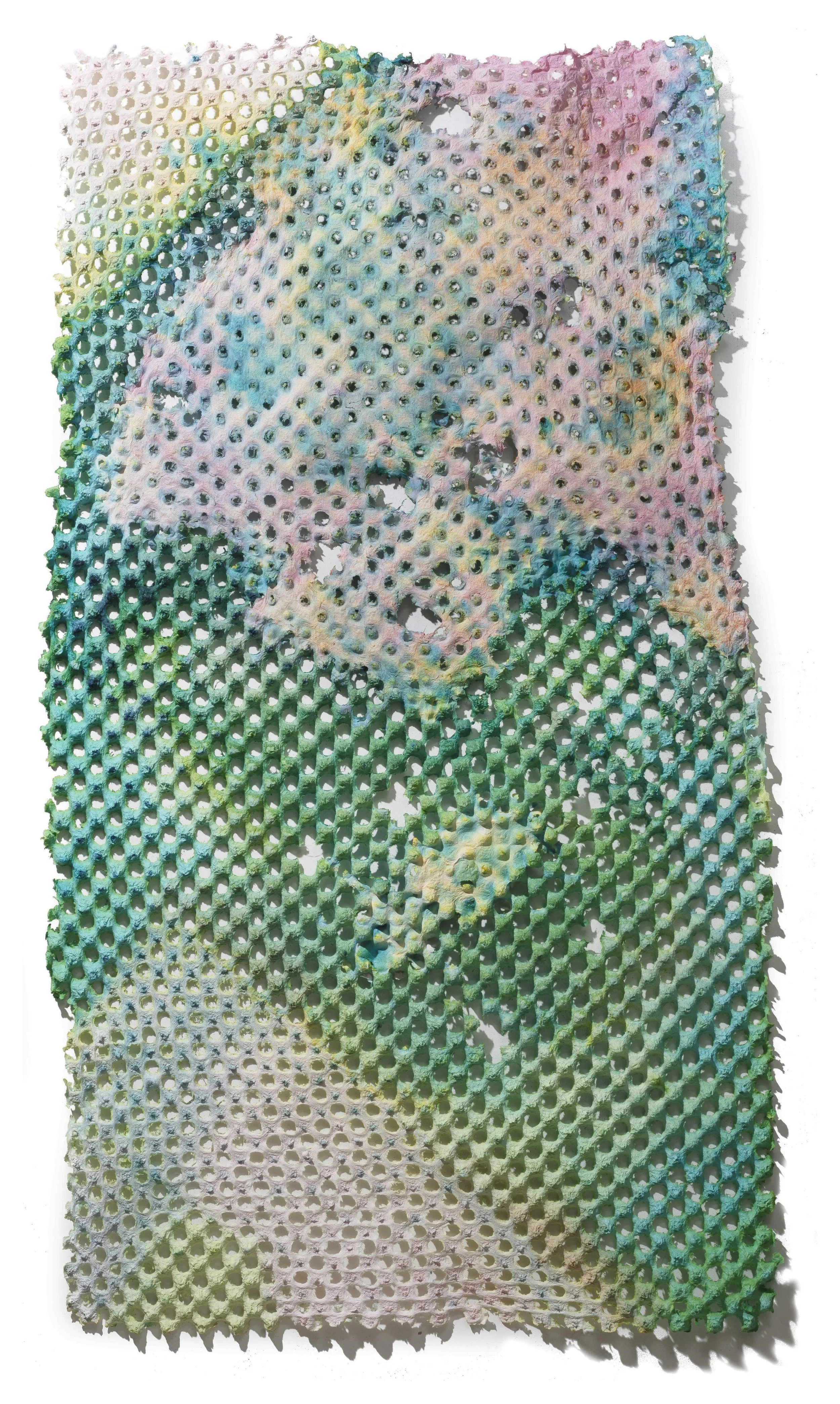Surface Tension XII | Hemp and Sisal pulp with watercolour | 181cmx100cm 
