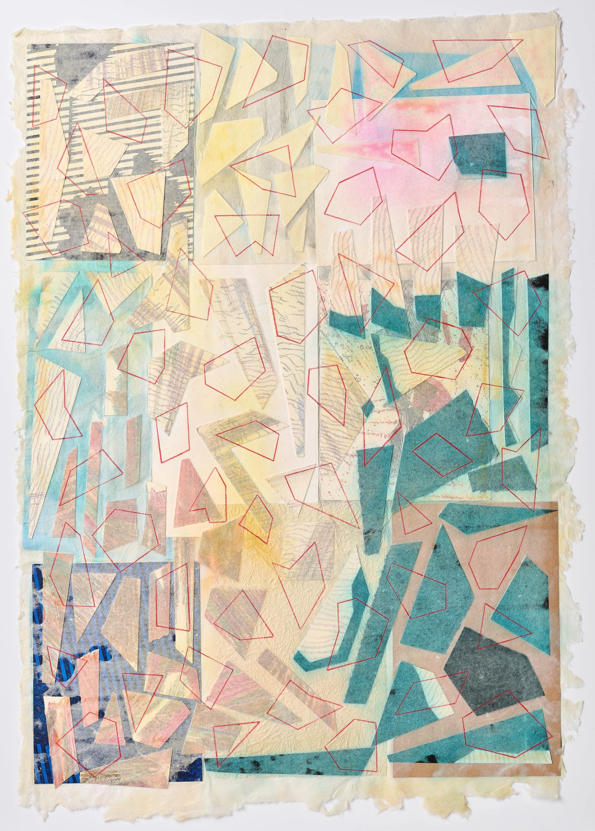 Bevan de Wet | Formless IV | handmade paper with pencil and collage | 61cm x 43cm
