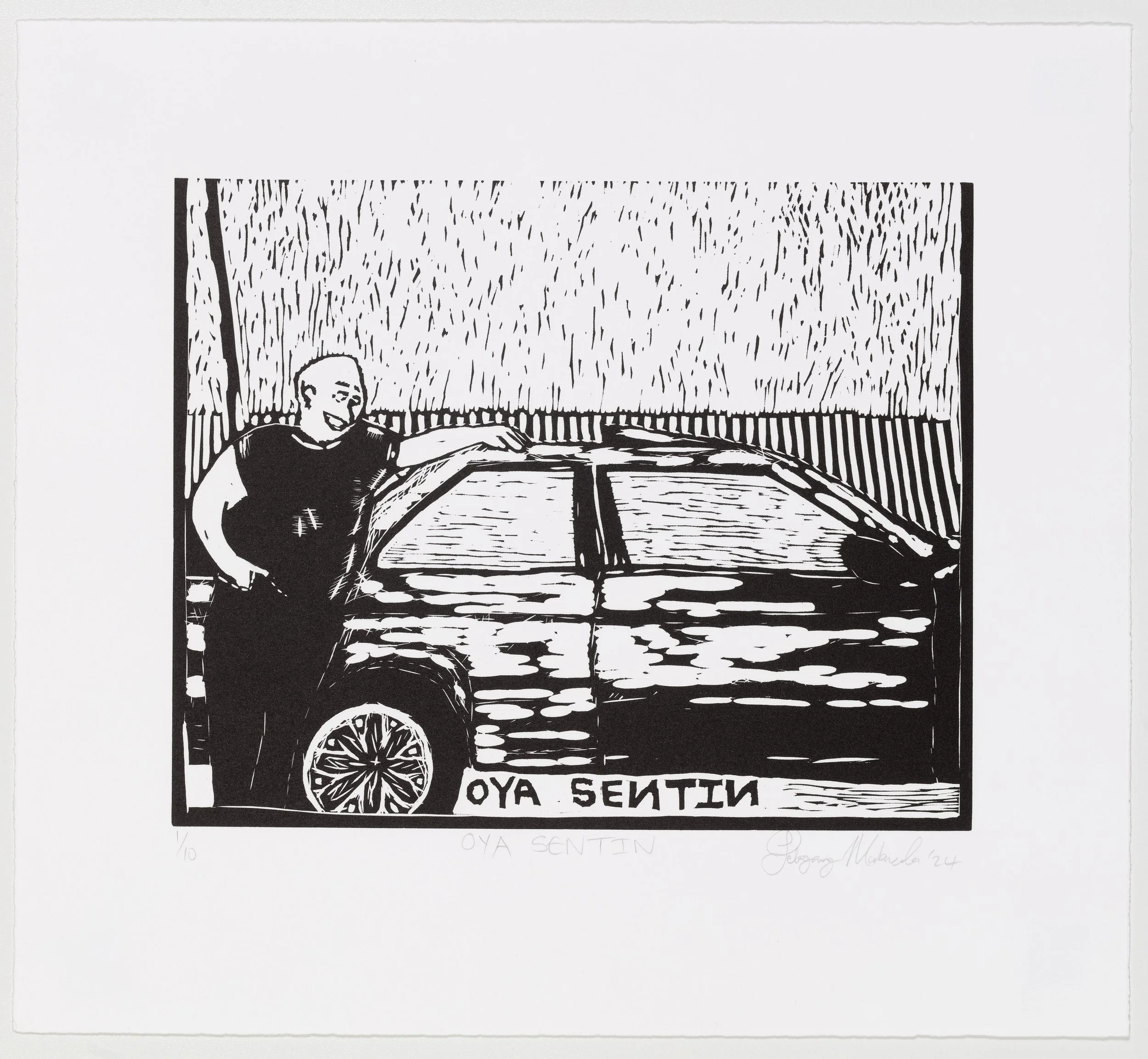 Lebogang Mabusela, 2024 | Oya Sentin | linocut | 38x42cm | Edition of 10 | R3,000