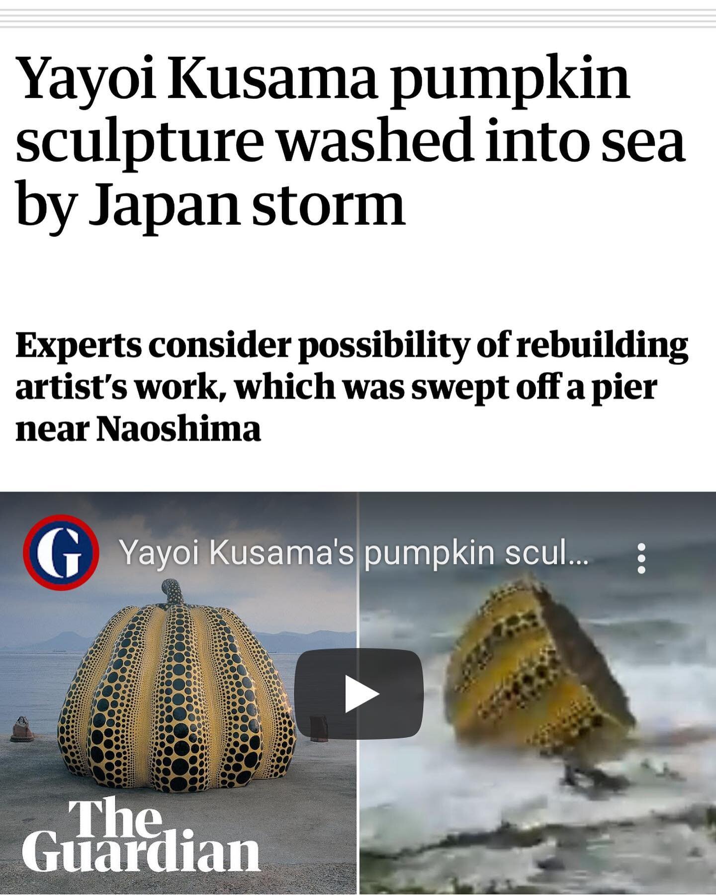 Naoshima Island is one of the most charming and magical places I&rsquo;ve been - and it&rsquo;s punctuated by several Yayoi Kusama sculptures, including this one that stood watching over the Seto Inland Sea. Here&rsquo;s hoping the sculpture can be r