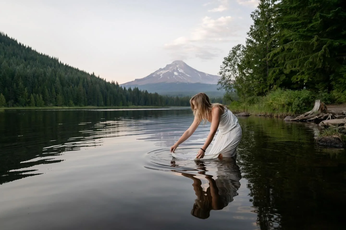 This was such a fun senior session with beautiful Mary at Trillium Lake. Mt Hood always provides a great backdrop, and I love that Mary got in the lake at the end of the session.