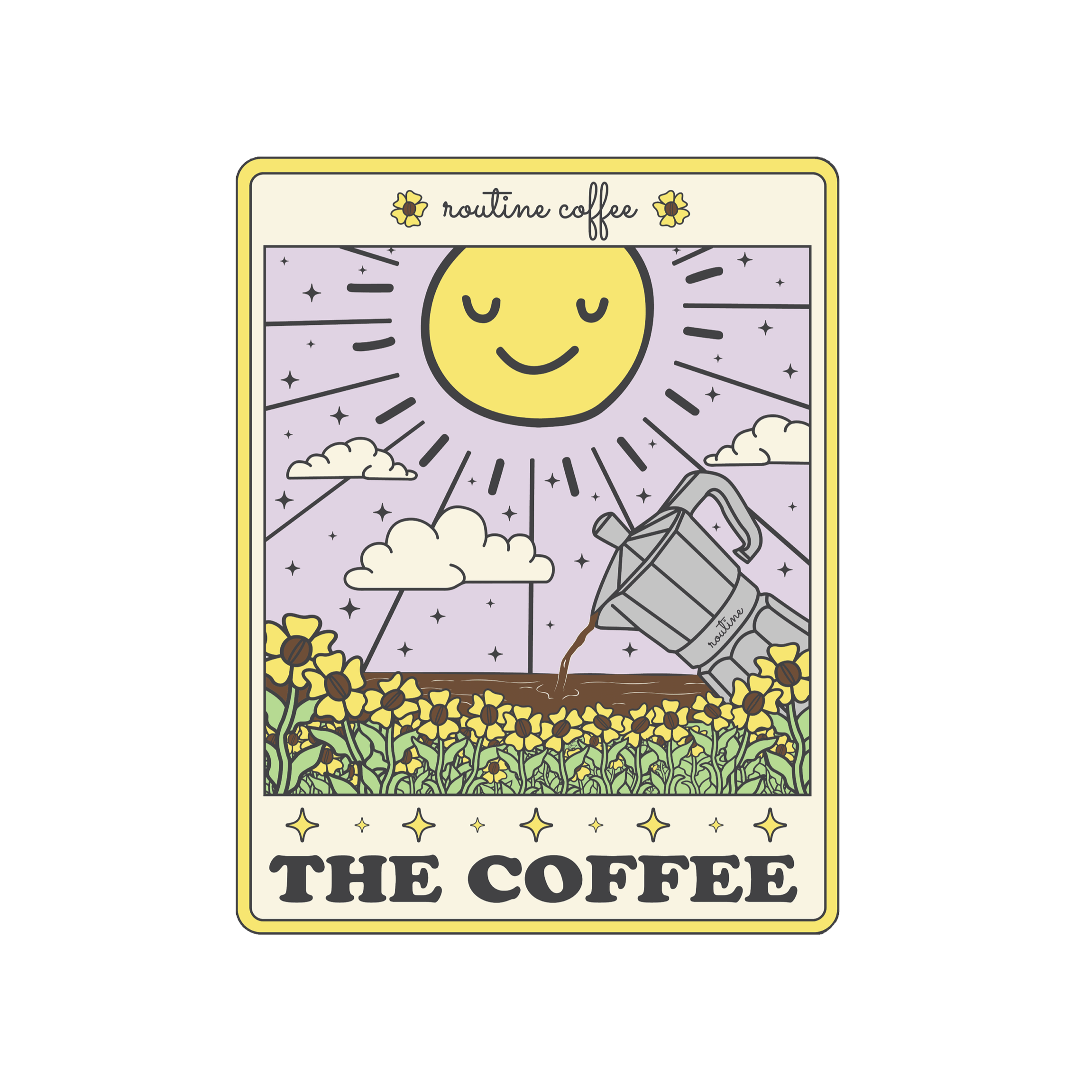 Routine Coffee Sticker Design