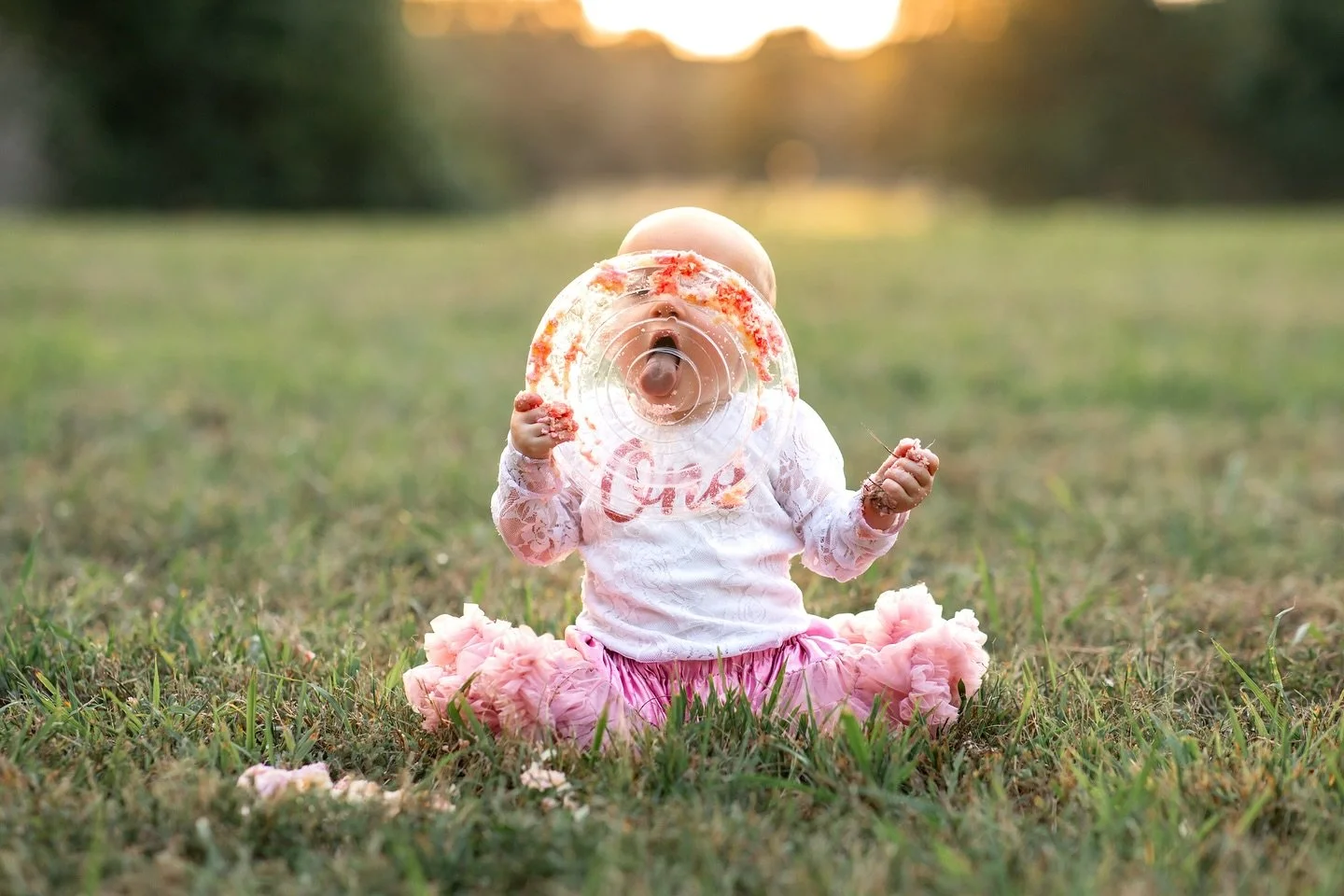 10/10 recommend a see through cake plate for a 1 year old cake smash session 😍 she wasn&rsquo;t a huge fan of the cake but she sure did love licking the plate!

#joyinphotoloop2025