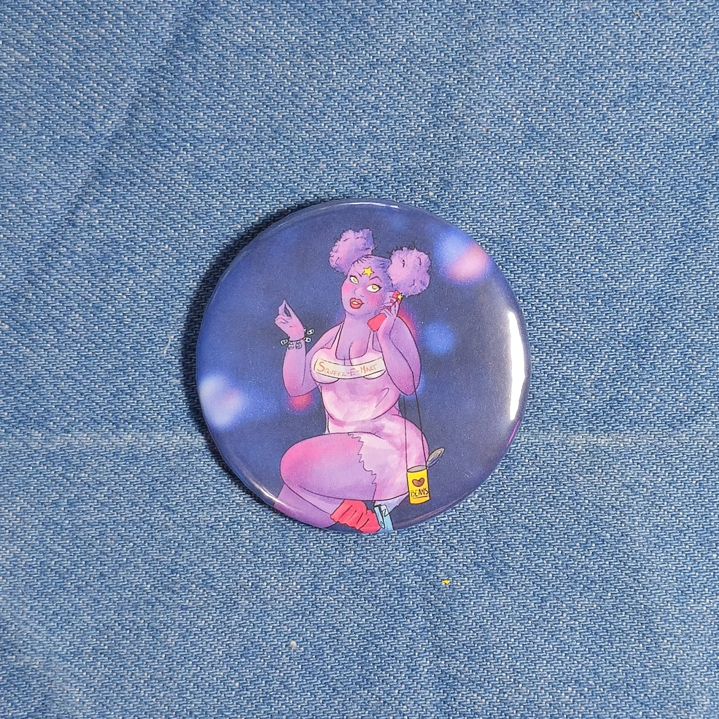 Purple Space Girl • Button