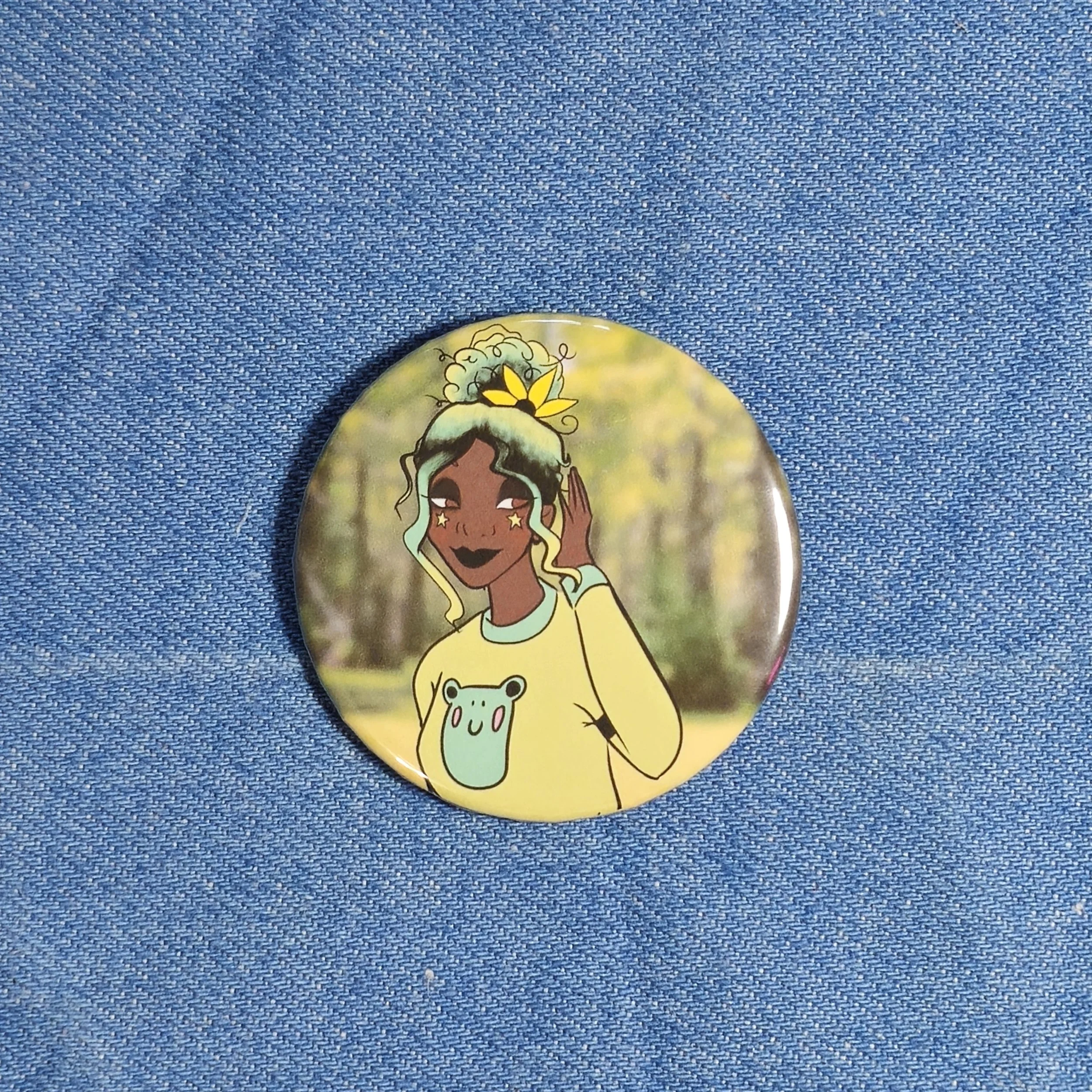 Frog Girl Pastel Goth • Button