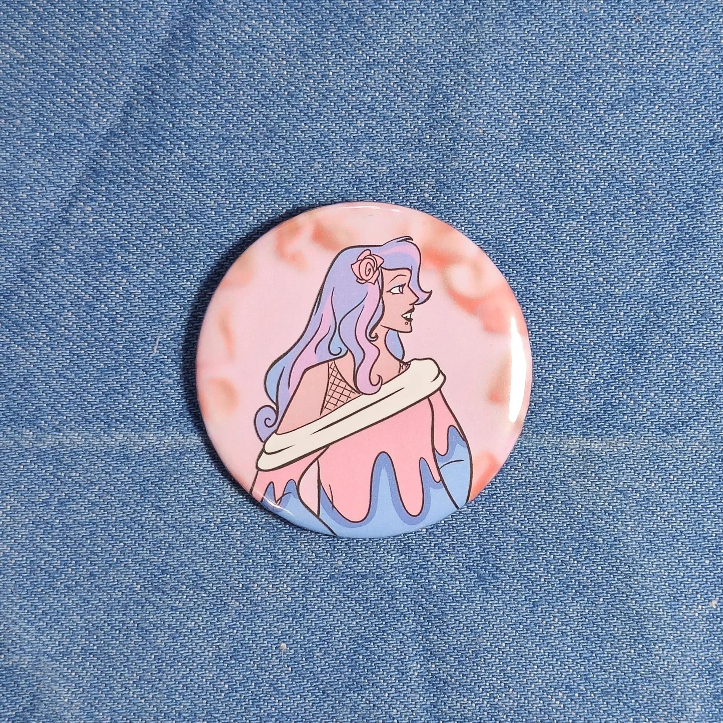 Sleeping Girl Pastel Goth • Button
