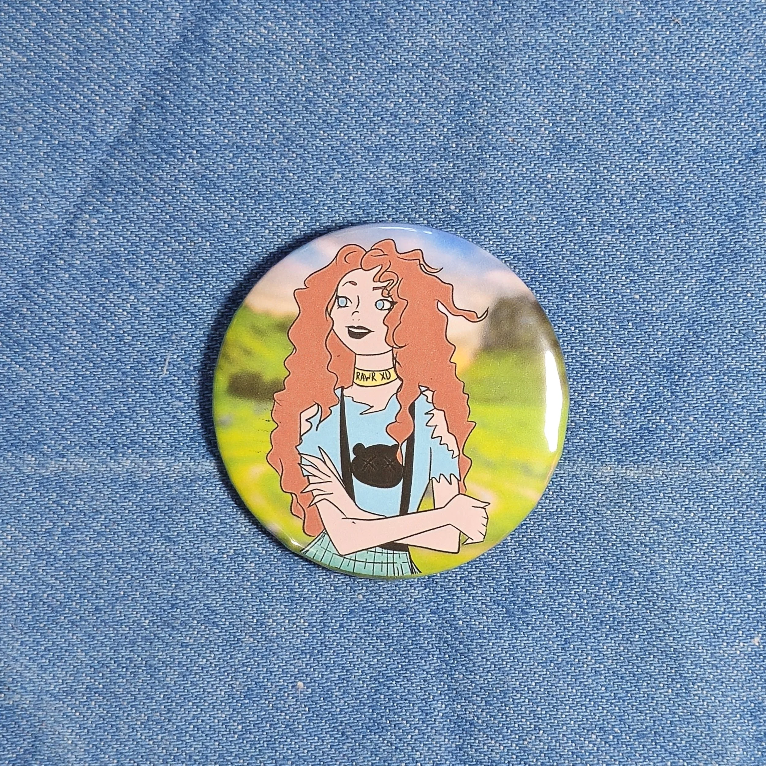 Red Head Pastel Goth • Button