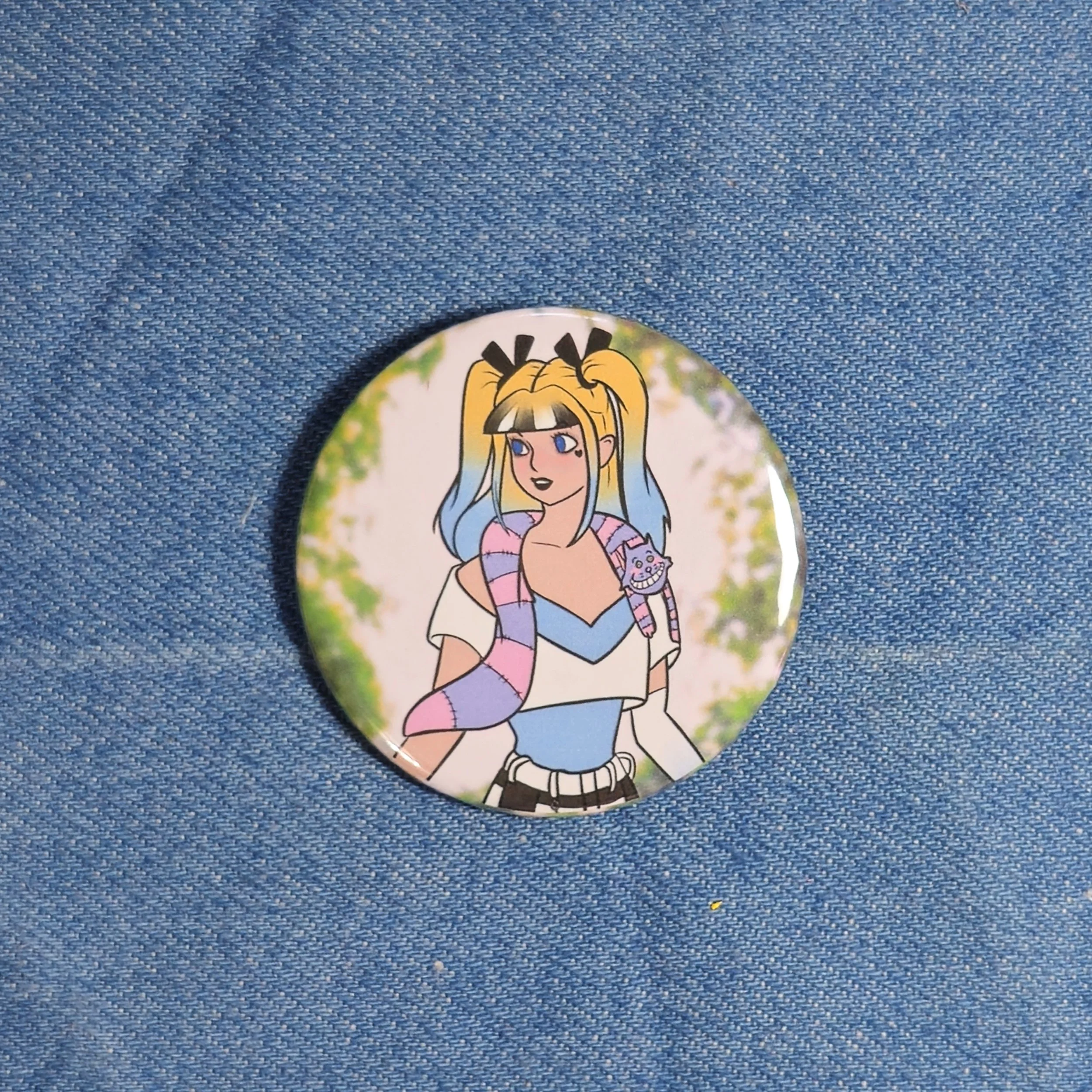 Wondering Girl  Pastel Goth • Button