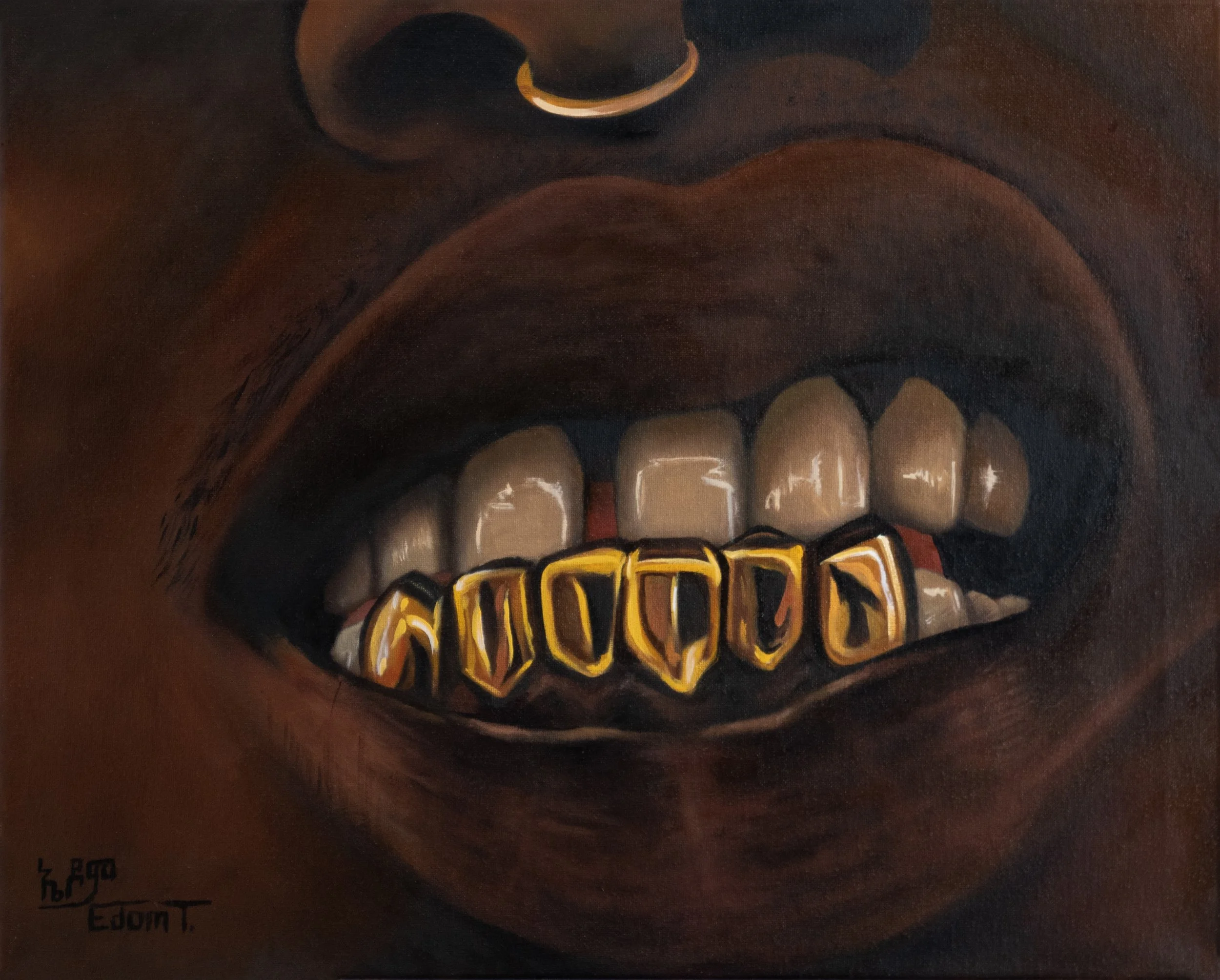 Gold I (Grillz) (16 x 20”  oil on canvas)
