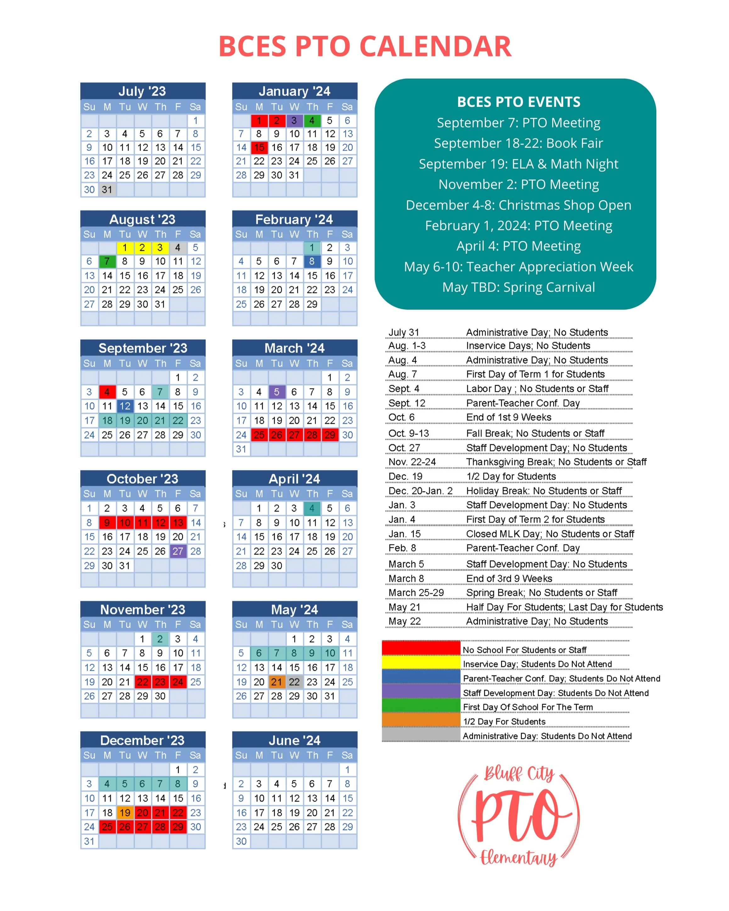 Calendar — Parent Teacher Organization
