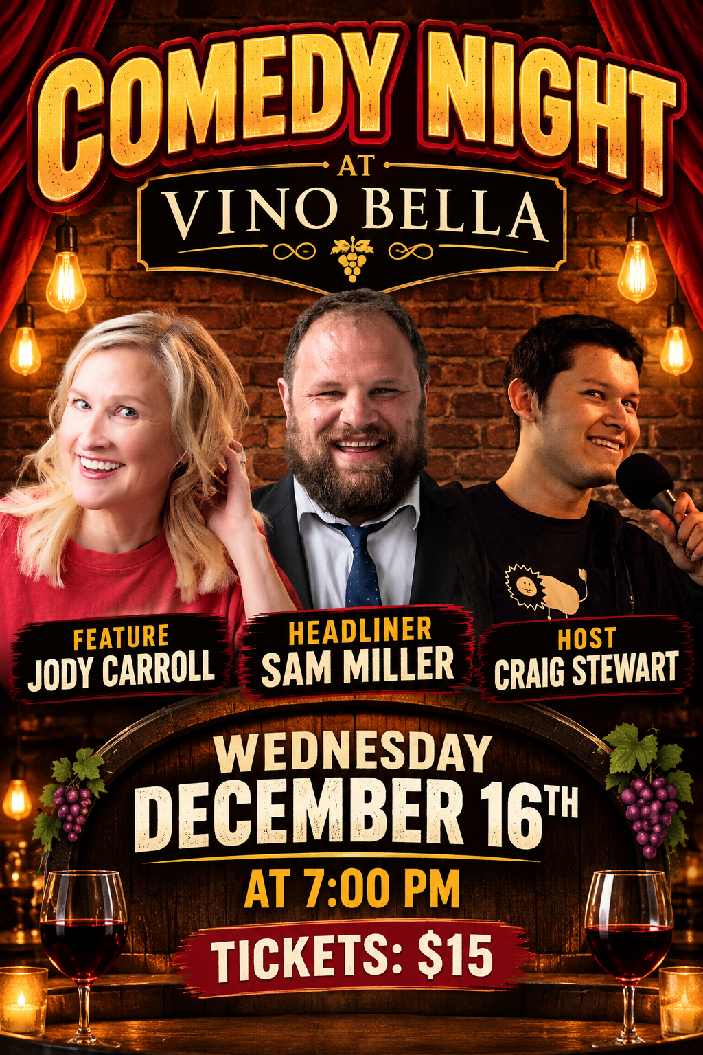 December Comedy Night at Vino Bella