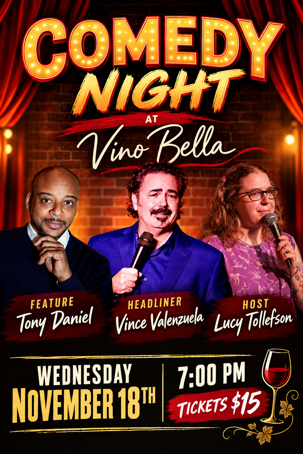 November Comedy Show at Vino Bella