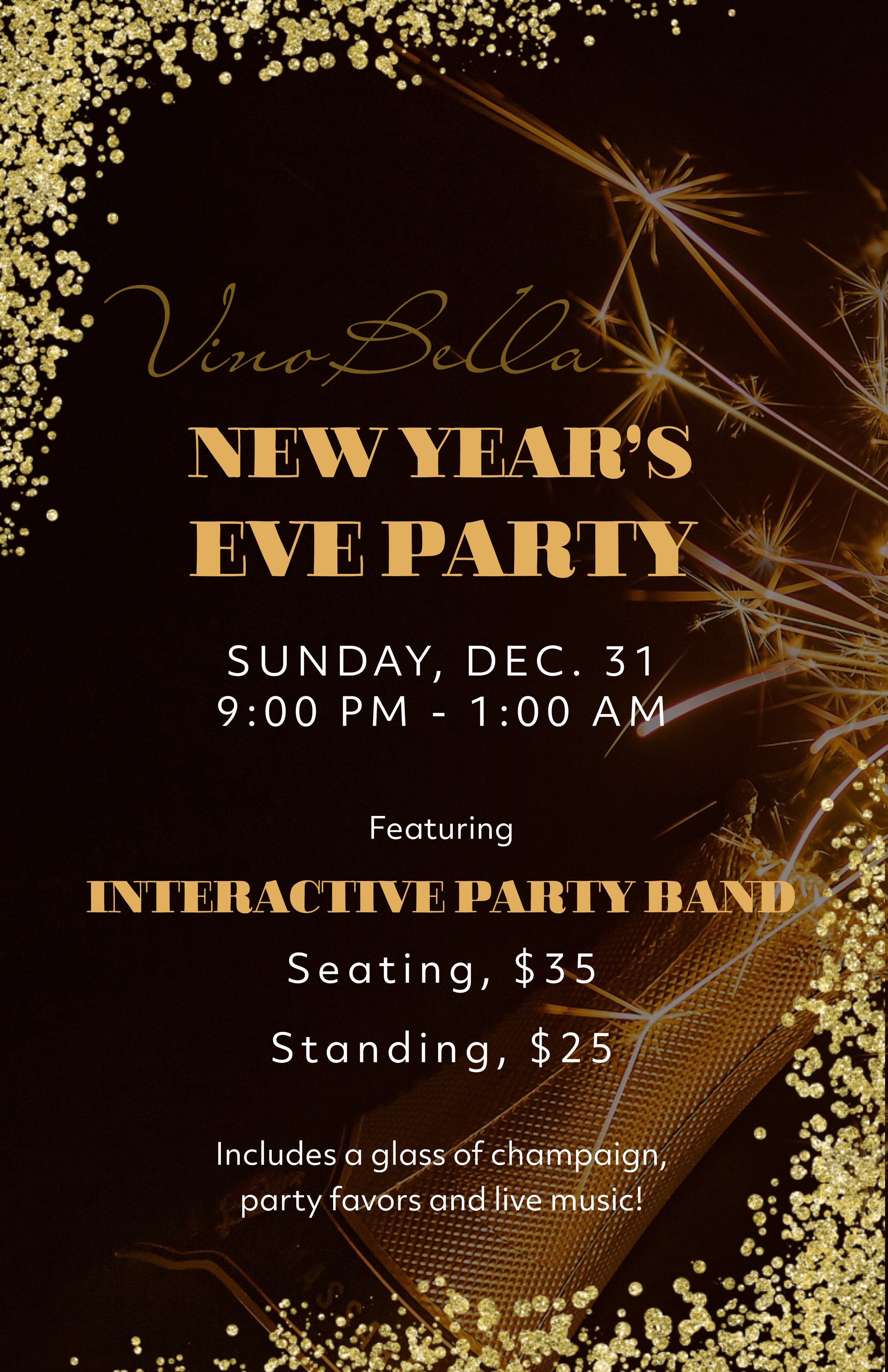 New Year’s Eve with Interactive Party Band — Vino Bella
