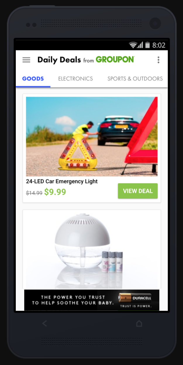 Daily Features included a range of content, from local gas prices to Groupon deals in a user's area. The main goal was to allow users to choose what content was delivered to them without having to open the app and making it as personalized as possibl
