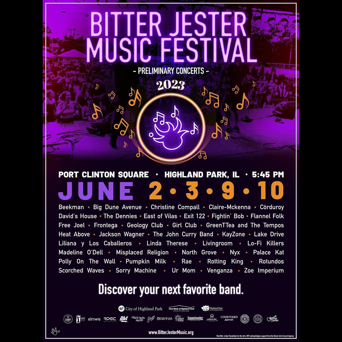 Discover your next favorite band! Downtown HP&rsquo;s very own @bitterjester_musicfestival  kicks off its summer season in two weeks! This year, the preliminary concerts will be held over two weekends at Port Clinton Square &mdash; Fri, June 2 + Sat,