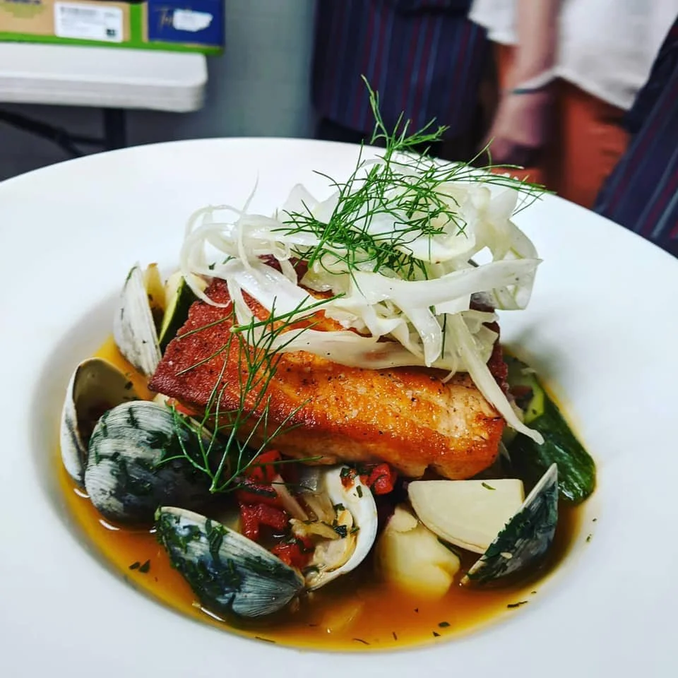 ABIGAIL'S - PAN SEARED SALMON WITH LITTLE NECK CLAMS AND TOMATO FENNEL BROTH (SUMMER).jpg