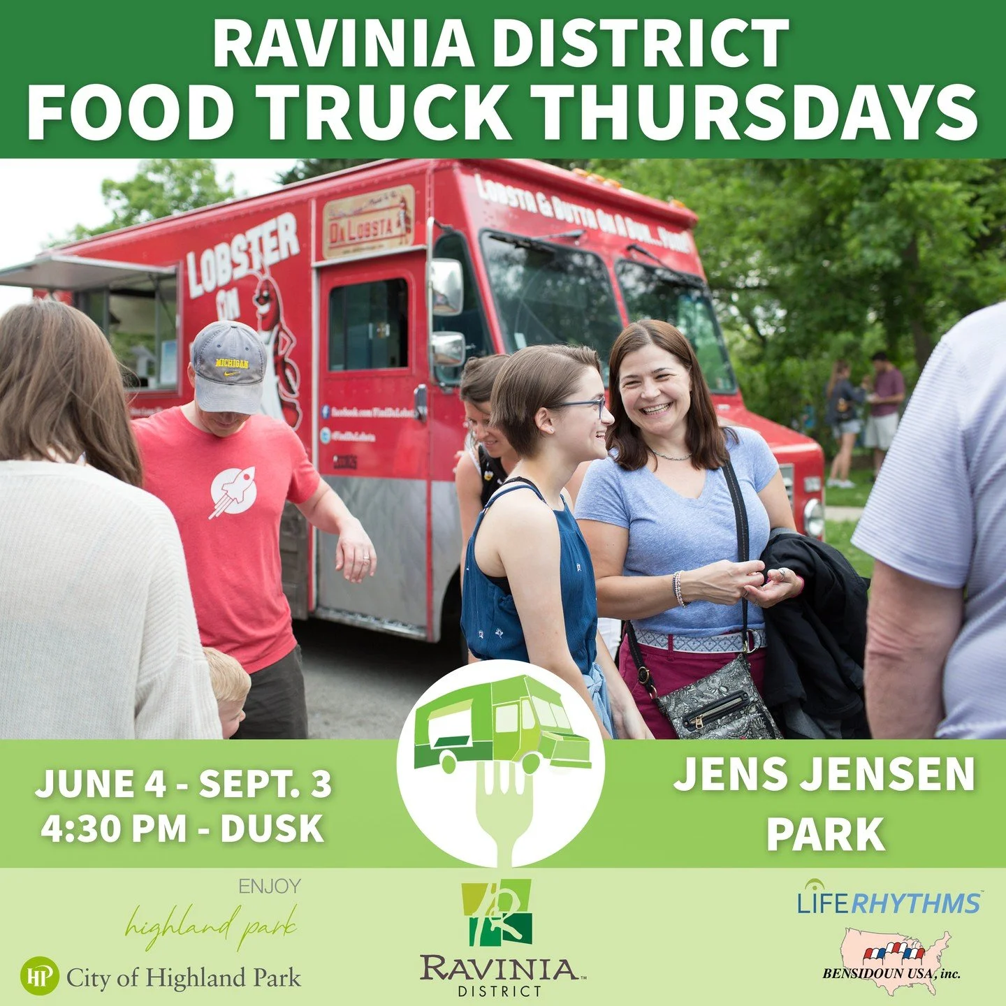 Your Thursday night plans = handled 

Food Truck Thursdays is back tonight at Jens Jensen Park with great food, live music, and one of our favorite summer traditions in the Ravinia District.

Tonight&rsquo;s entertainment:
🎶 Ravinia&rsquo;s Festival