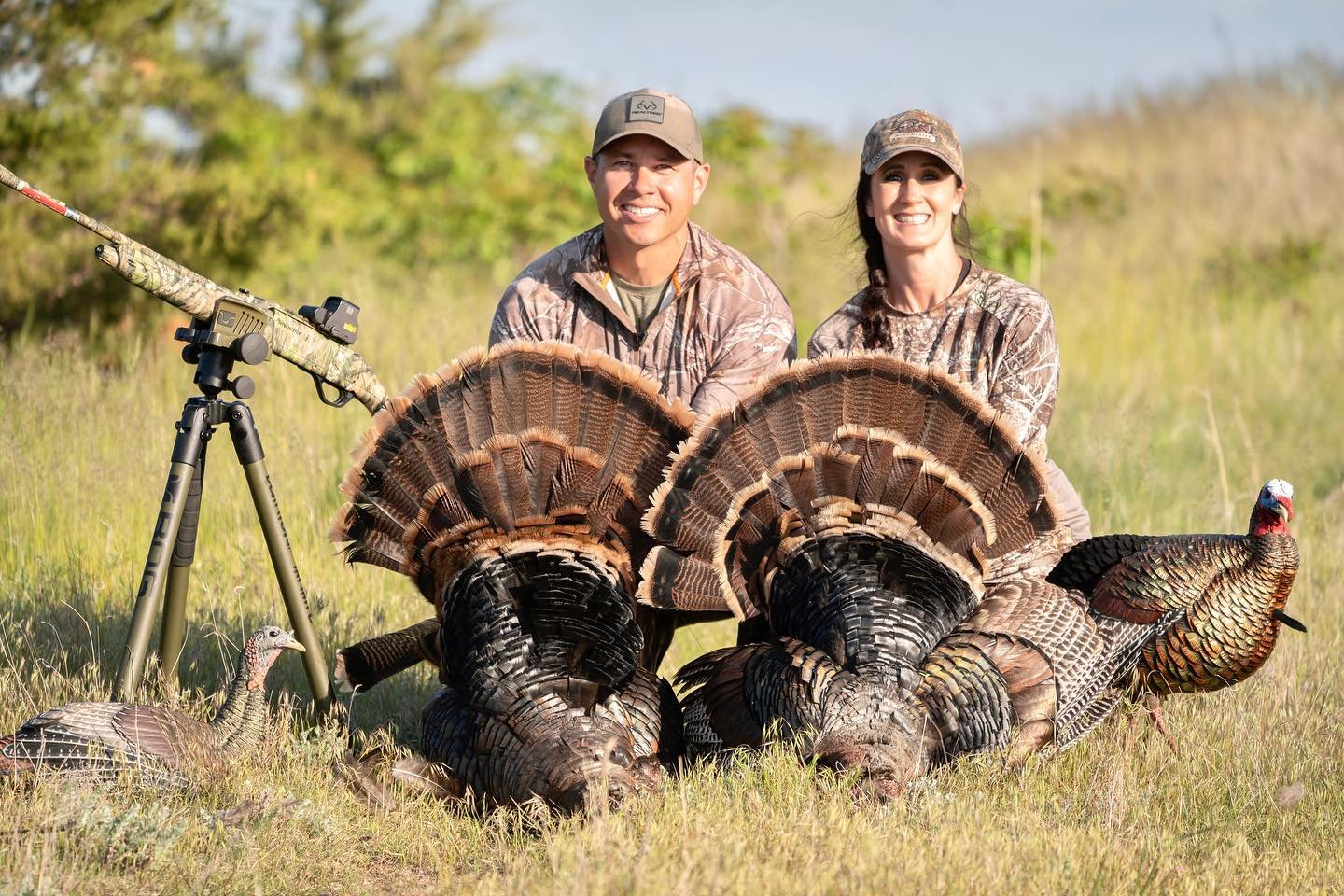 Ben doubled up with the 20-gauge, and I was behind the camera. Take a look at those spurs! Cool footage coming up next! 🦃 #WinchesterDeadlyPassion