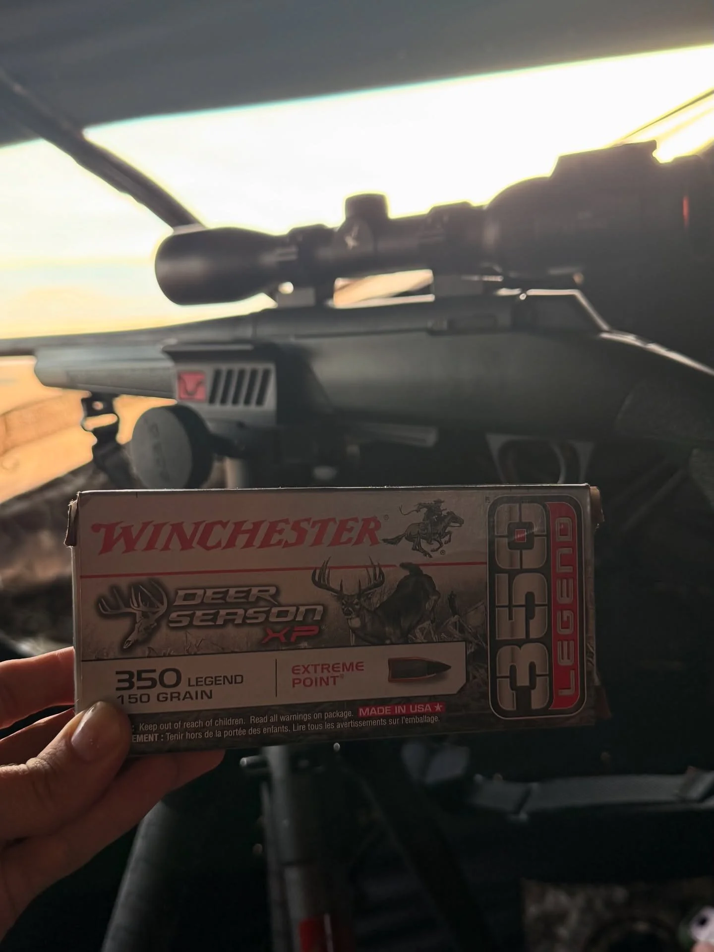 Working right down to the wire trying to get Jax a deer. He&rsquo;s got a pretty sweet setup and a whole lot of memories behind that 350 Legend!🧡🧡 
##350Legend #WinchesterDeadlyPassion @winchesterhunting @boghunt @winchesterrepeatingarms @walkersgs