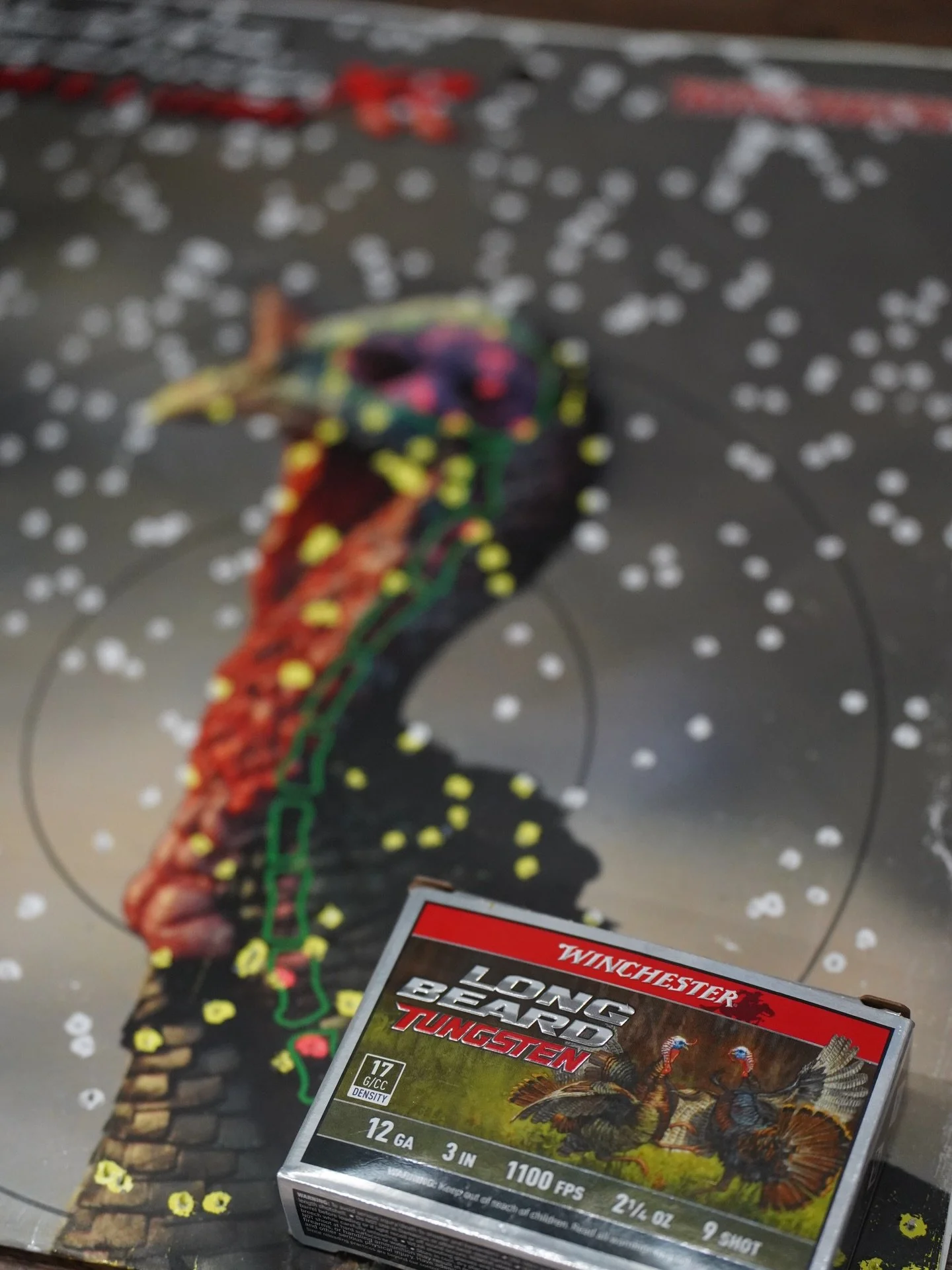 Pretty impressive pattern at 60 yards!

@winchesterammunition Long Beard Tungsten 3&rdquo; #9s through the @winchesterrepeatingarms SX4 with an Invector Plus choke, locked in on the @boghunt DeathGrip. 🔥🙌 #WinchesterDeadlyPassiom #LongBeardTungsten