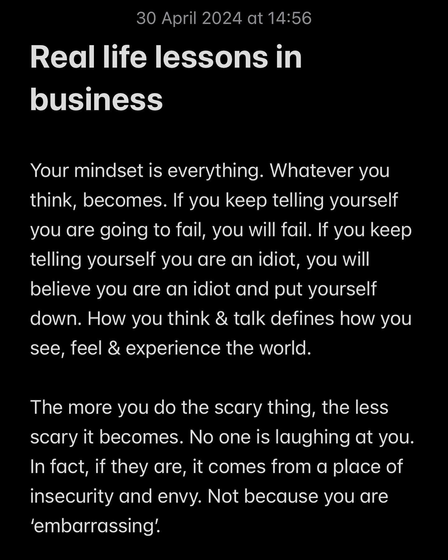 Some real life lessons that have shaped how I think &amp; act&hellip;

What would you add to the list? 

#creativeentrepreneurs #reallifeshit #womeninbusinessuk