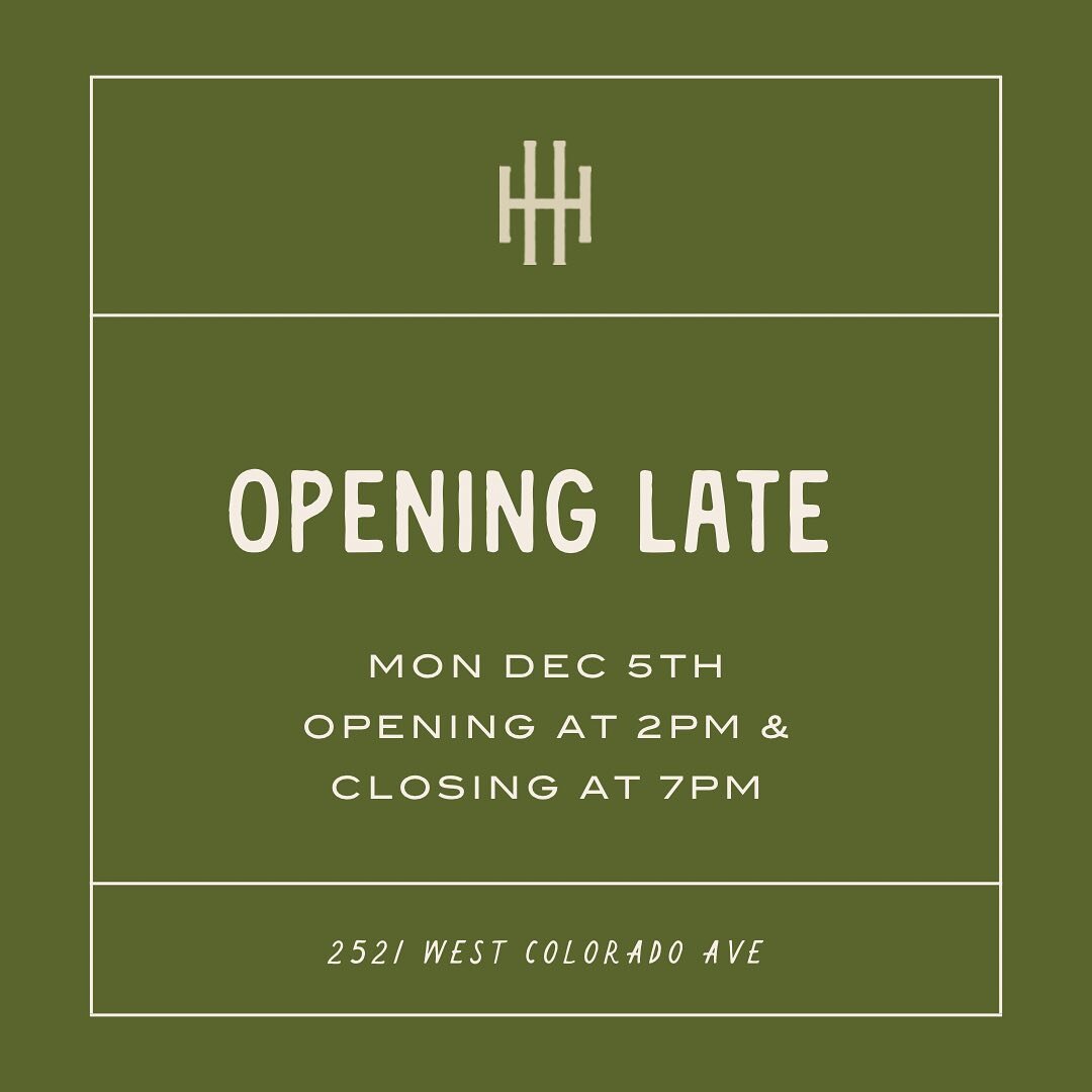 Howdy folks! We&rsquo;re opening late today Monday, Dec 5th at 2pm. We are getting more shelving installed in the shop this morning 🌿 yay for extra room for more plants!

Thank you for your understanding ✨