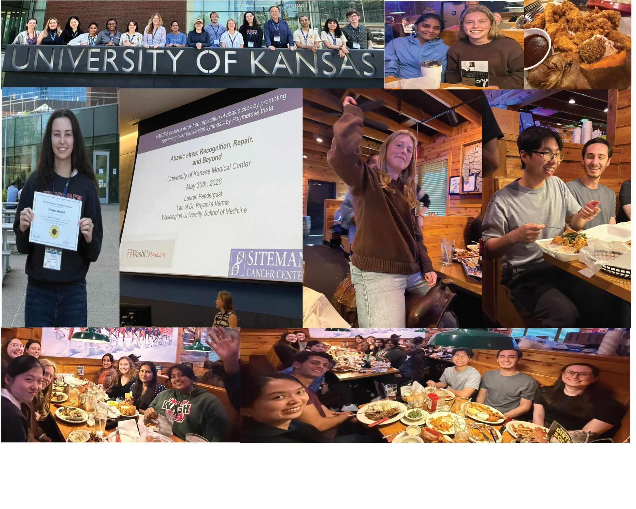 MidWest DNA Repair meeting & Lauren's Farewell at TEXAS ROAD HOUSE!