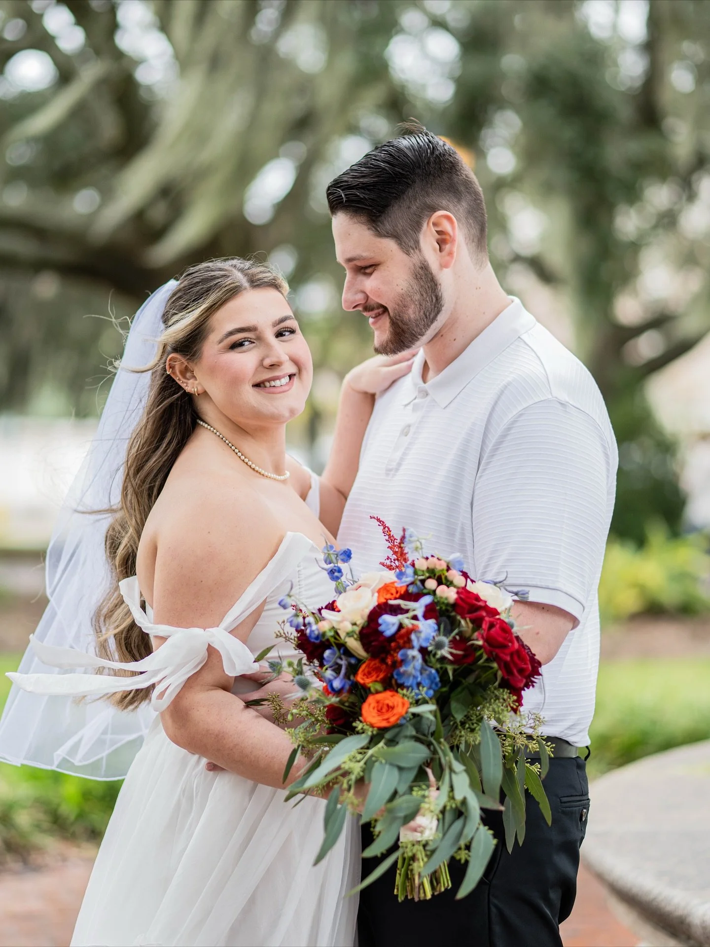 Samantha &amp; Aaron ✨ We beat the rain just in time for this gorgeous Savannah elopement at Orleans Square! 

Savannah Wedding Photographer | Georgia Wedding Photography | Savannah Elopements